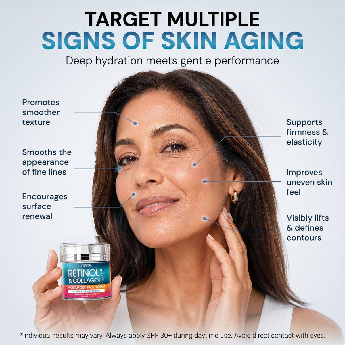 Retinol Cream for Face 2 Pack Anti Aging Moisturizer with - MOONRIN COSMETICS Official Imagery - 4