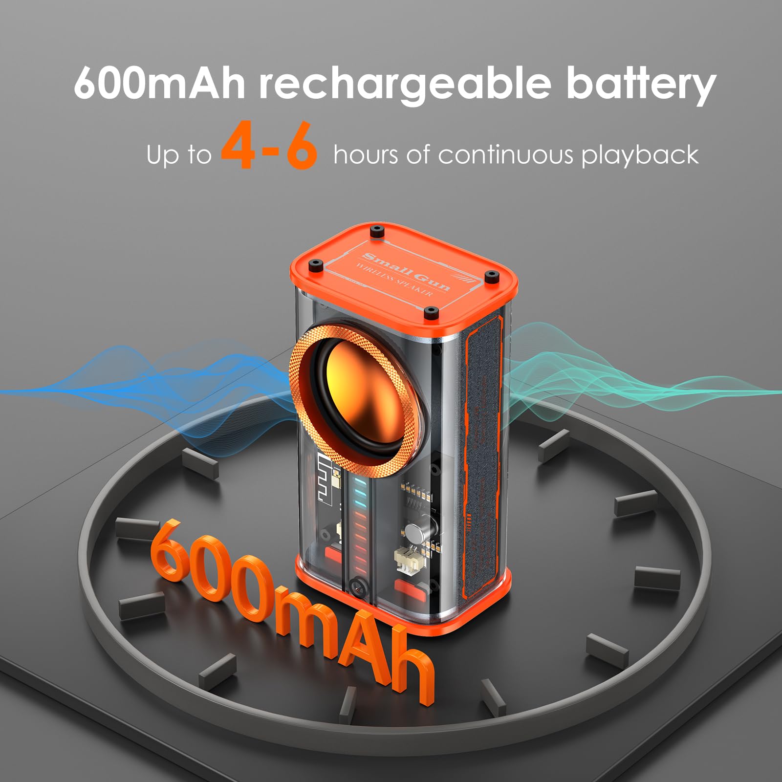 BSZHI Transparent Wireless Bluetooth Speaker Portable Mini Speaker with LED Colo - BSZHI Official Product View 8