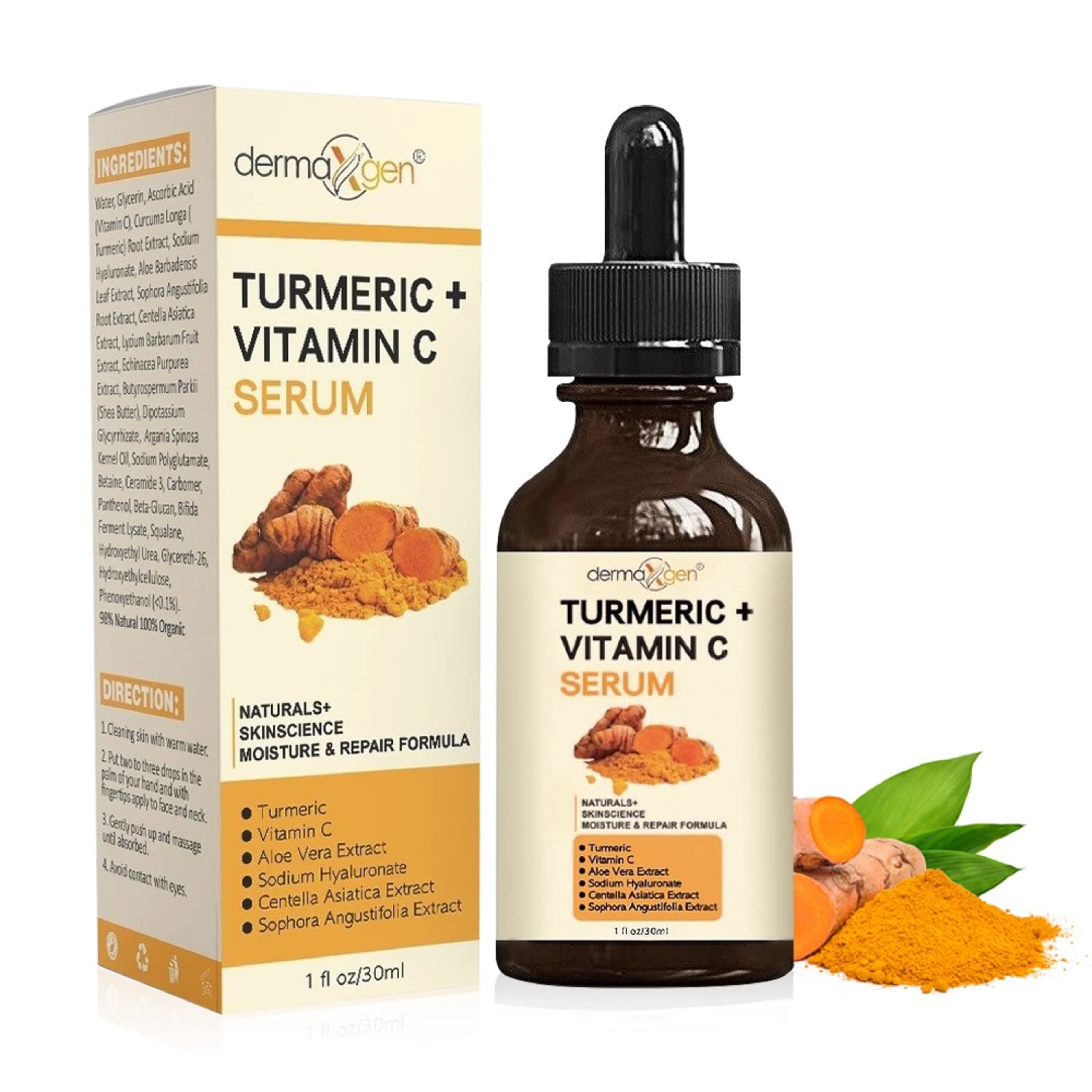 DERMAXGEN Turmeric and Vitamin C Anti - Aging facial serum & PURE ORGANIC Redu - DERMAXGEN Official Product View 2