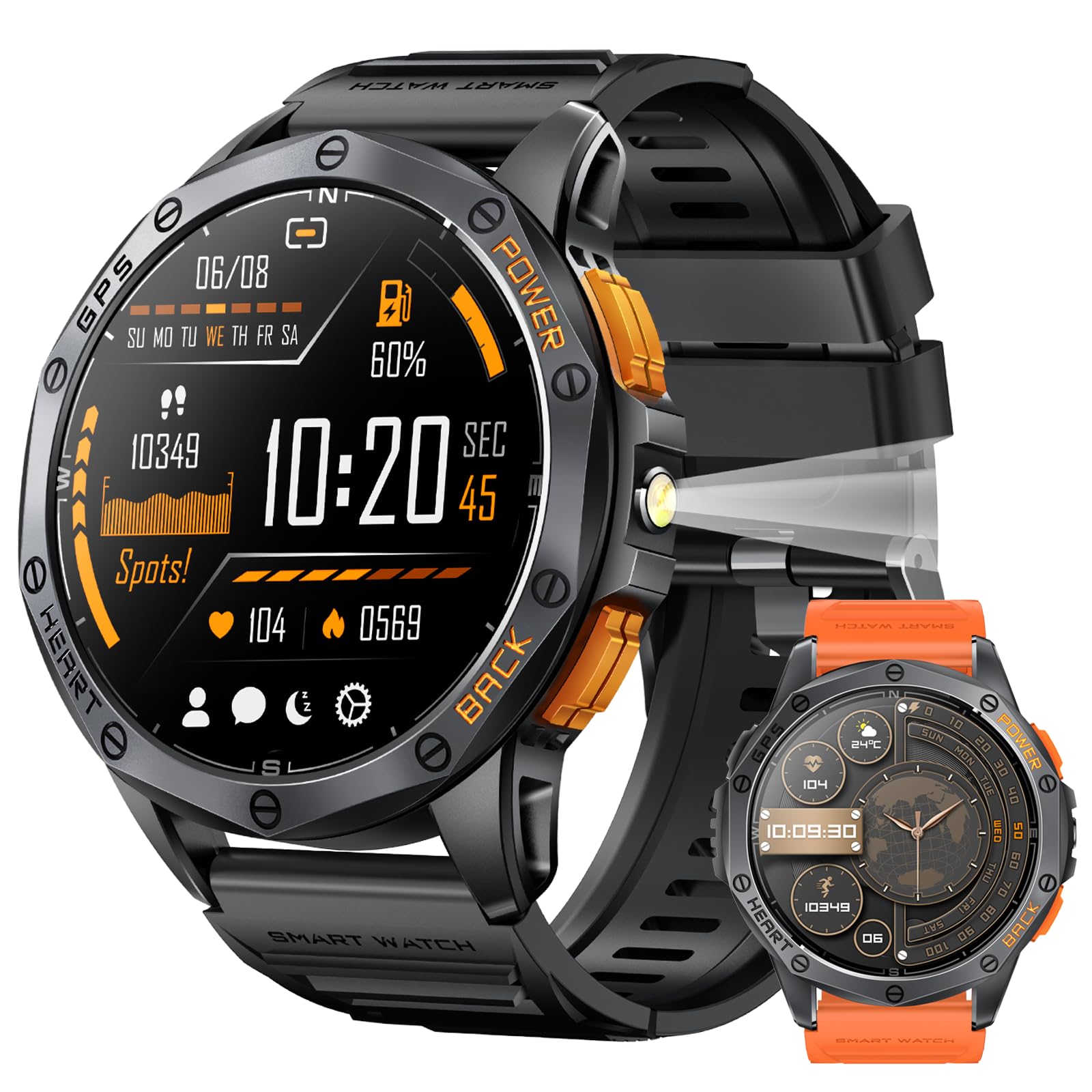 Tiwain Military Smart Watch for Men, Built-in GPS, 30-day standby, 1.4 - View 1