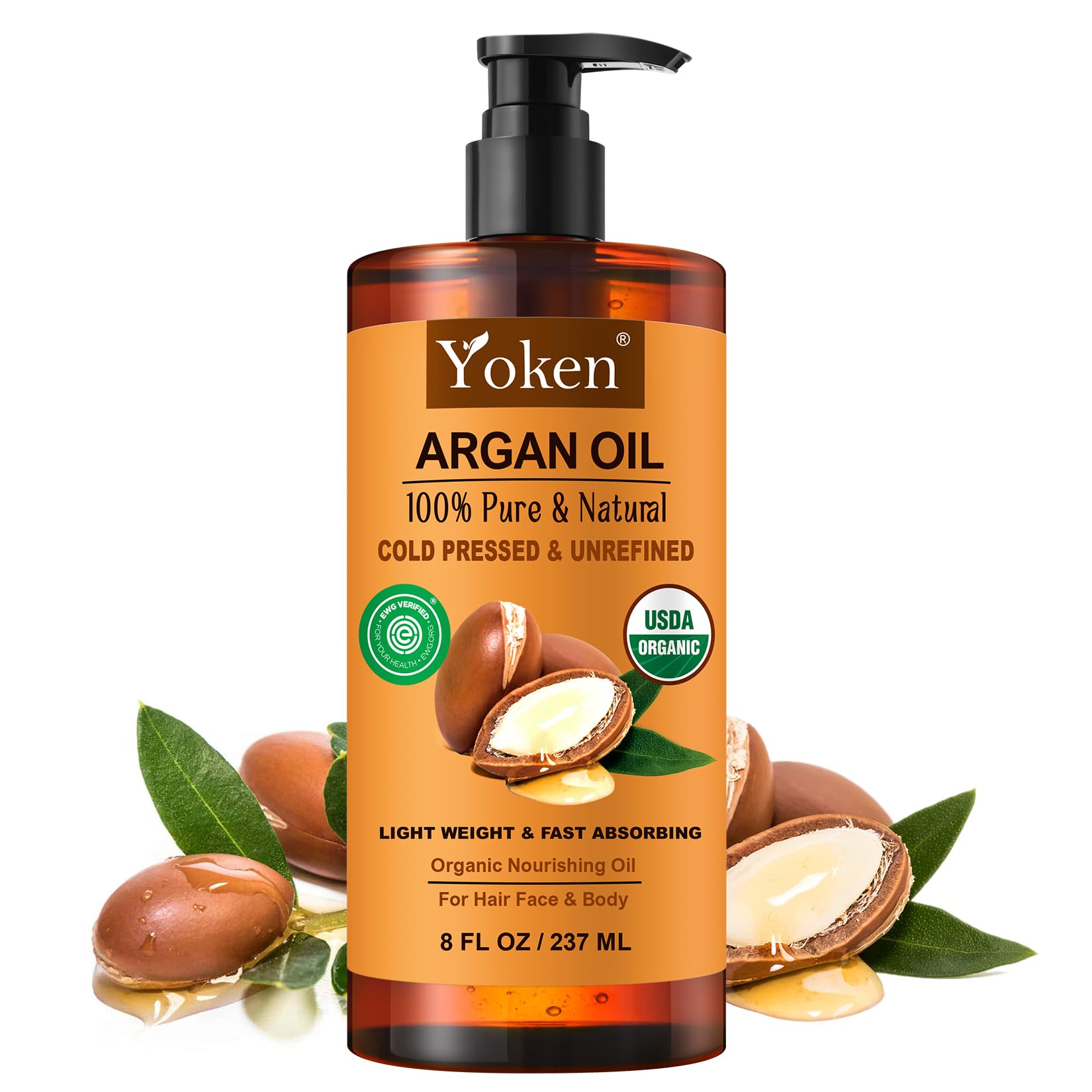 Yoken USDA Argan Oil , Cold Pressed Unrefined Moroccan Oil for Hair - Yoken Official Product View 2