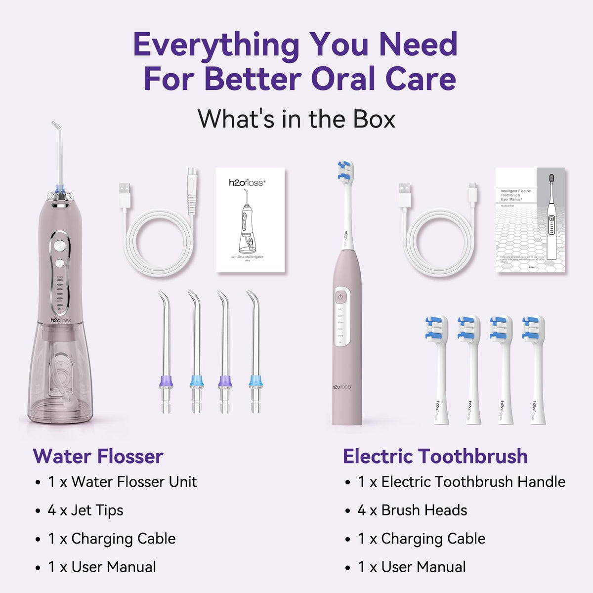 H2ofloss Electric Toothbrush and Water Flosser Combo 2 in 1 - H2ofloss Official Imagery - 7