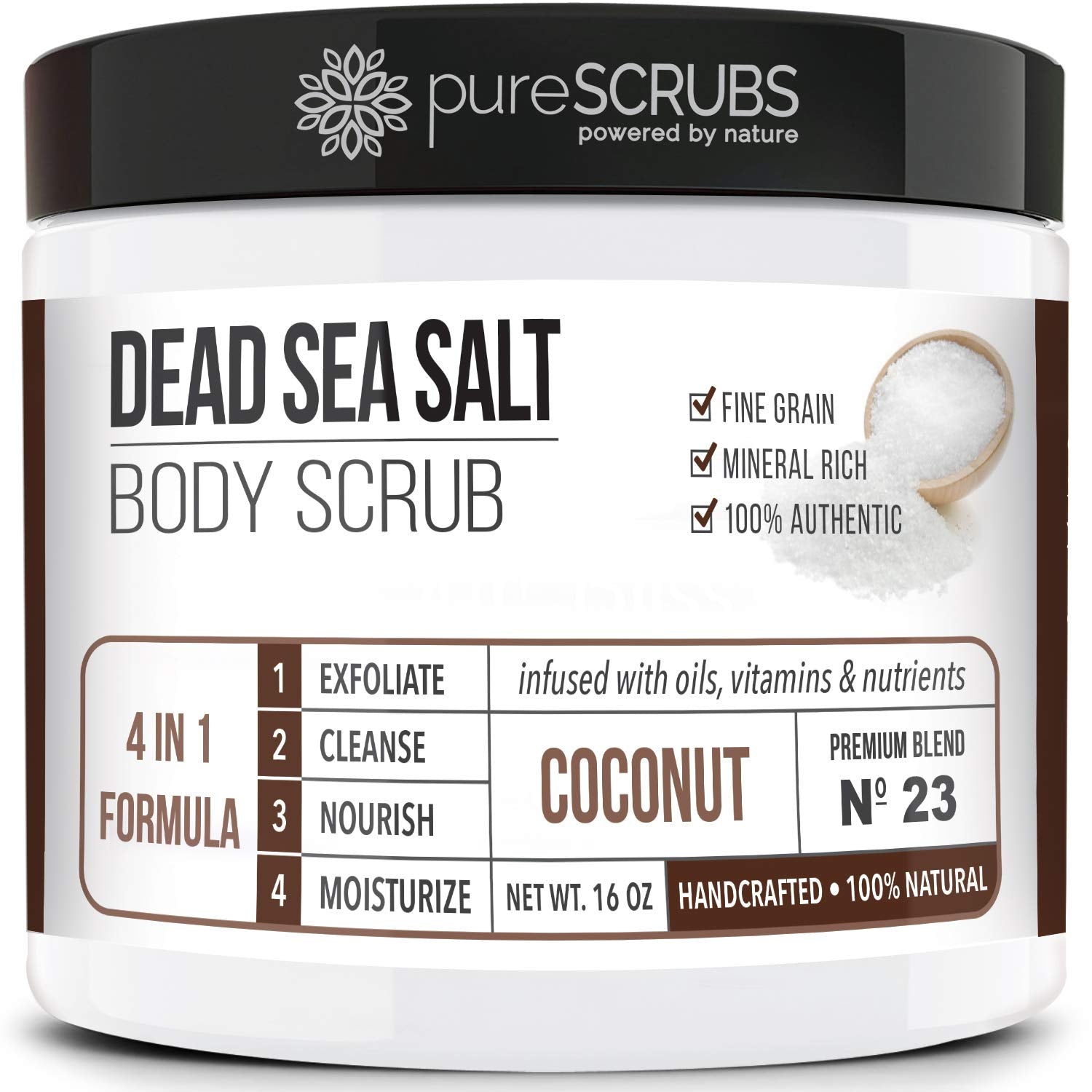 pureSCRUBS Premium Coconut Body Scrub Set, Exfoliating Dead Sea Salt Scrub - pureSCRUBS Official Product View 2