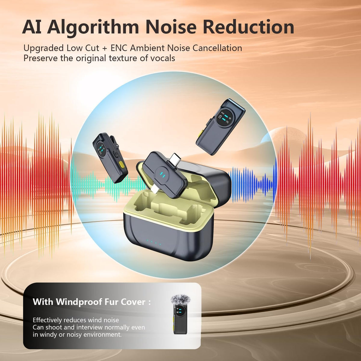 MAYBESTA Wireless Lavalier Microphone for iPhone Android - MAYBESTA Official Imagery - 3