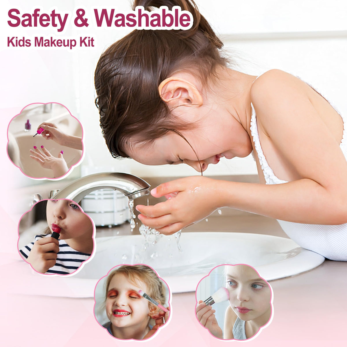 60pcs Kids Makeup Kit Real Washable Cosmetics Kids Makeup - YasinKidz Official Imagery - 6