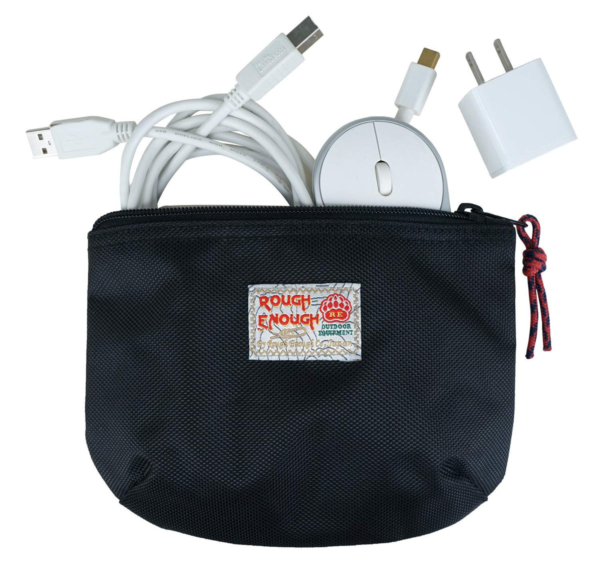 Rough Enough Small Tech Storage Pouch EDC Travel Cable - RE ROUGH ENOUGH Official Imagery - 1