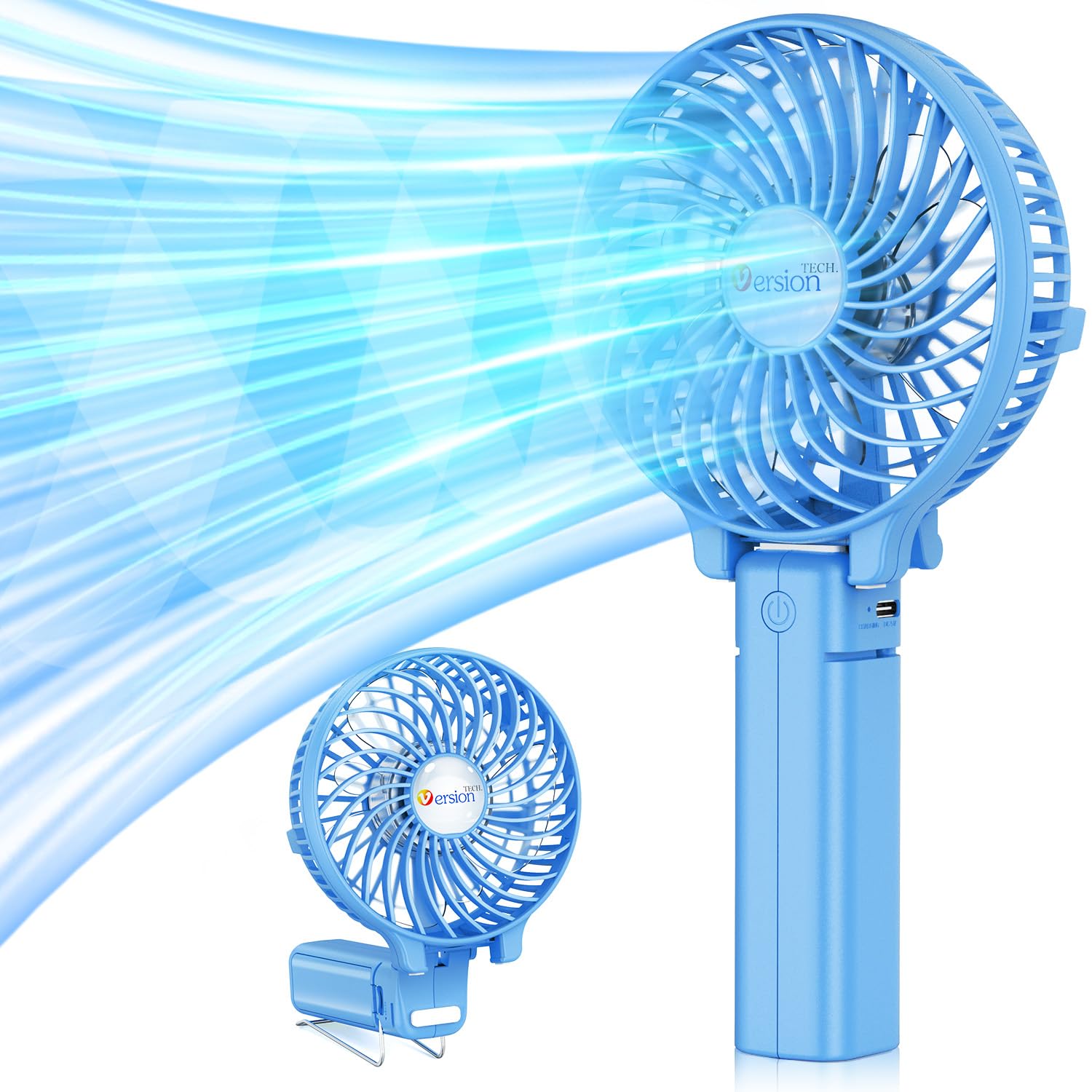 VersionTECH. Portable Handheld Fan, Powerful+Durable+180° Foldabl by VersionTECH. - Angle View 1