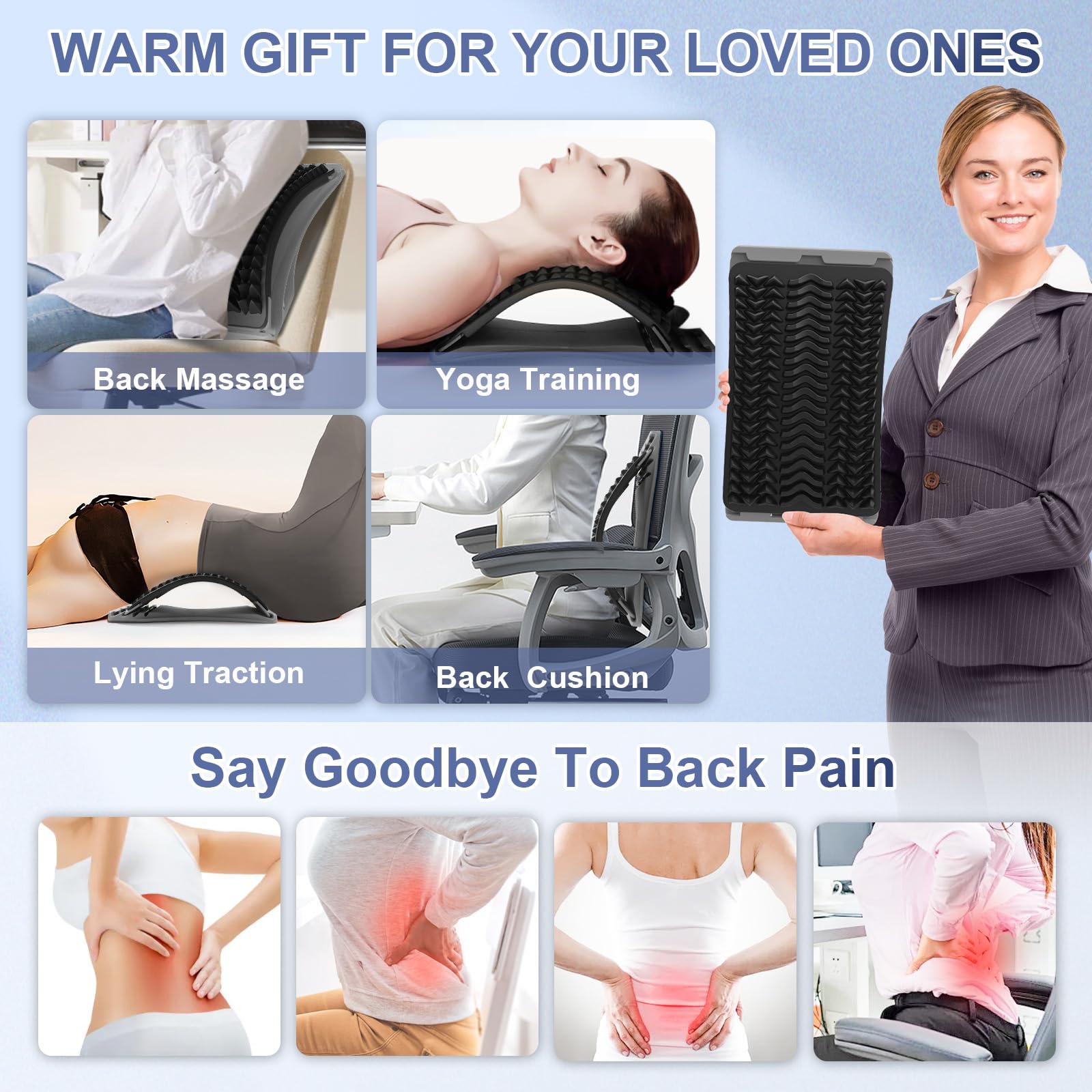 MINOLL Back Stretcher for Lower Back Pain Relief, Multiple Level Adjus - View 7
