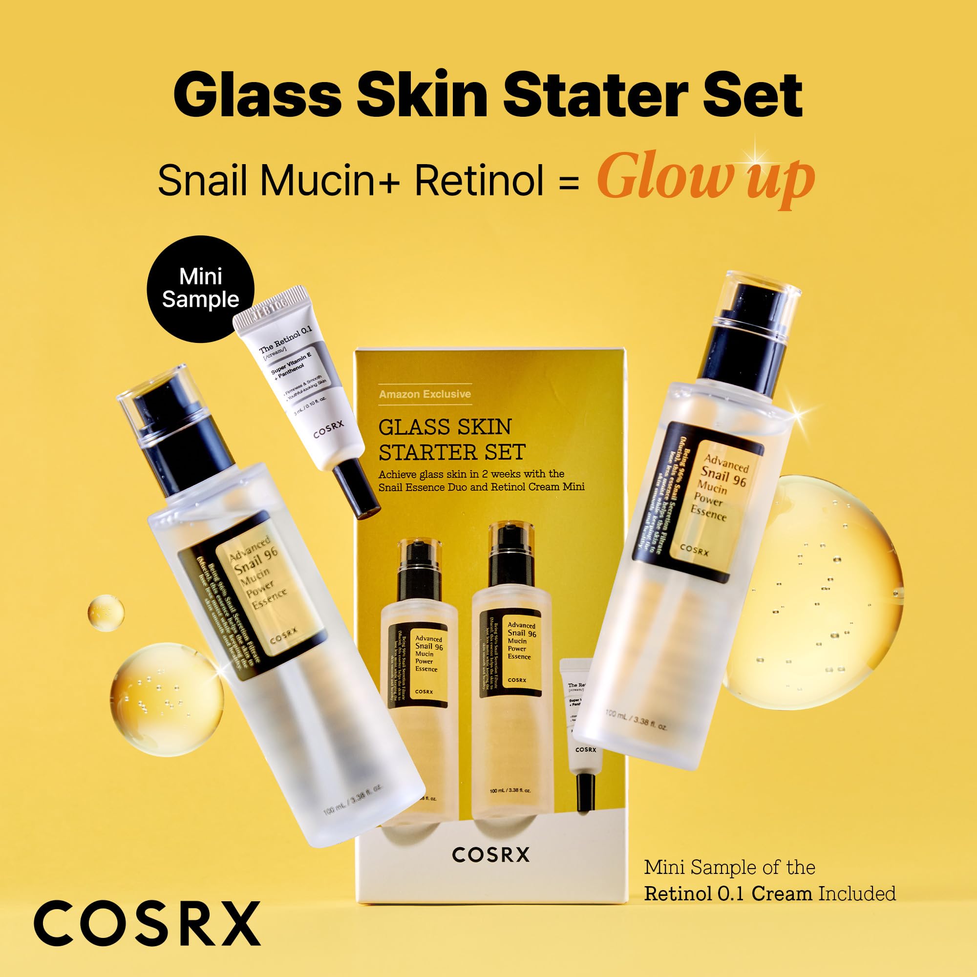 COSRX Snail 96% Mucin Essence 2ea & Retinol 0.1% Cream Mini Sample 1ea - COSRX Official Product View 3