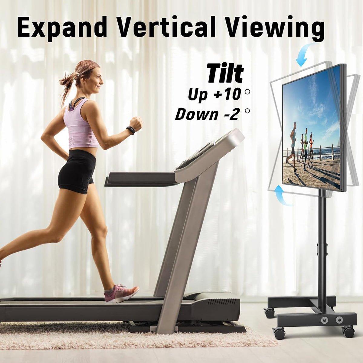 Rolling TV Stand for 13 50 Inch TVs Support 90 Screen - YOMT Official Imagery - 6