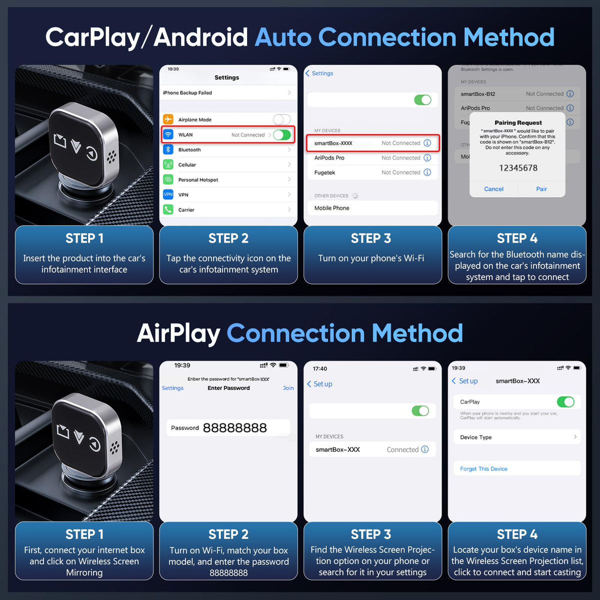 DOITOOL Wireless Car Adapter 3 in 1 Wireless Phone Connector - DOITOOL Official Imagery - 8