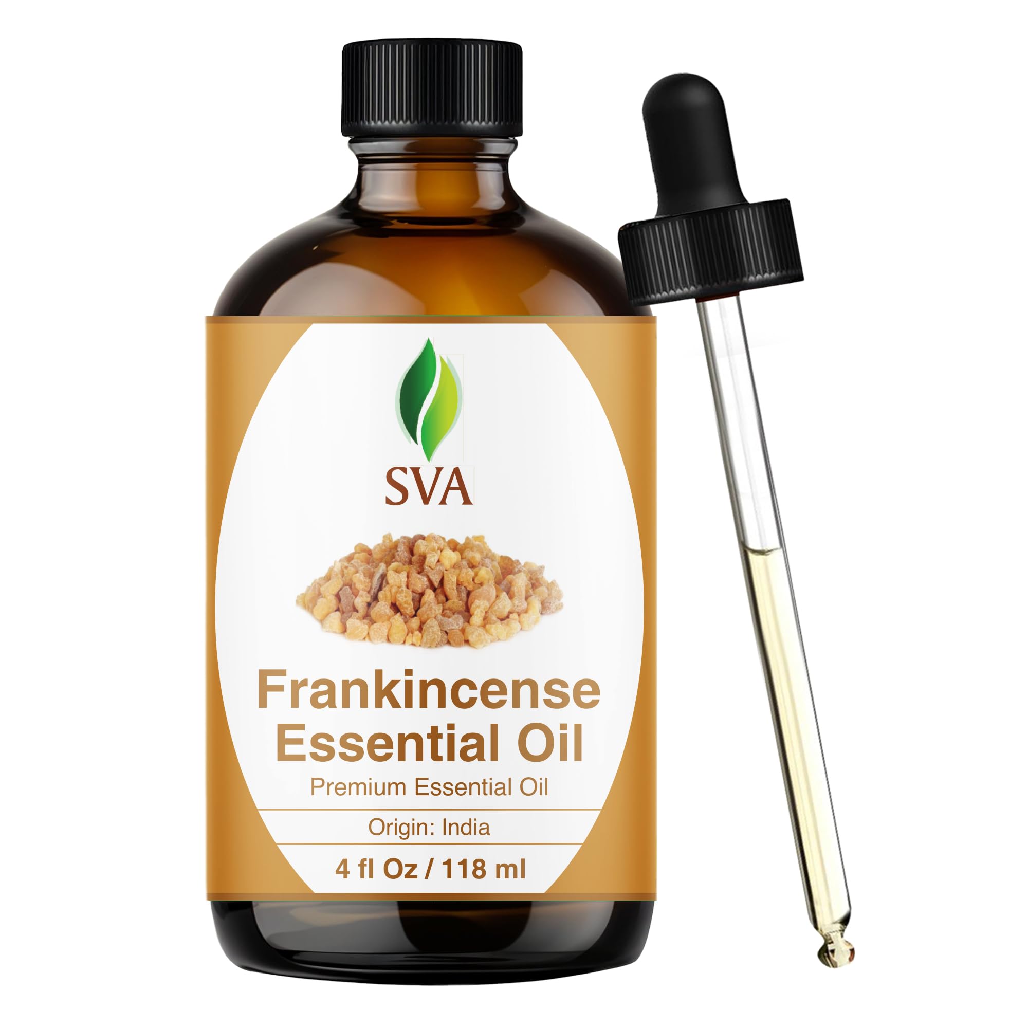 SVA Frankincense Essential Oil with Dropper, 4 Fl Oz (118 ml) - Product Imagery