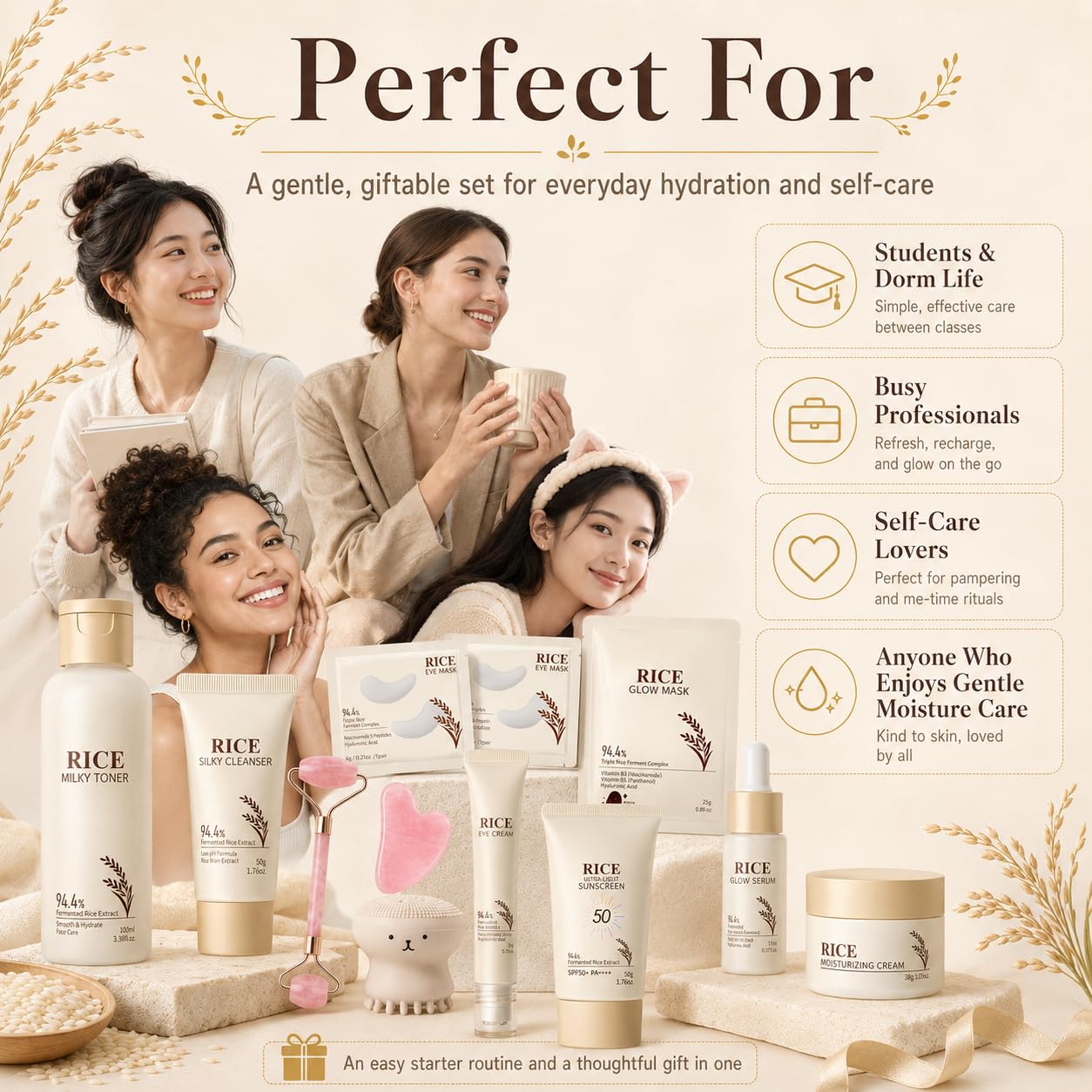 13PCS Rice Korean Skin Care Set, Korean Skincare Set, Korean - MrCuvaryas
