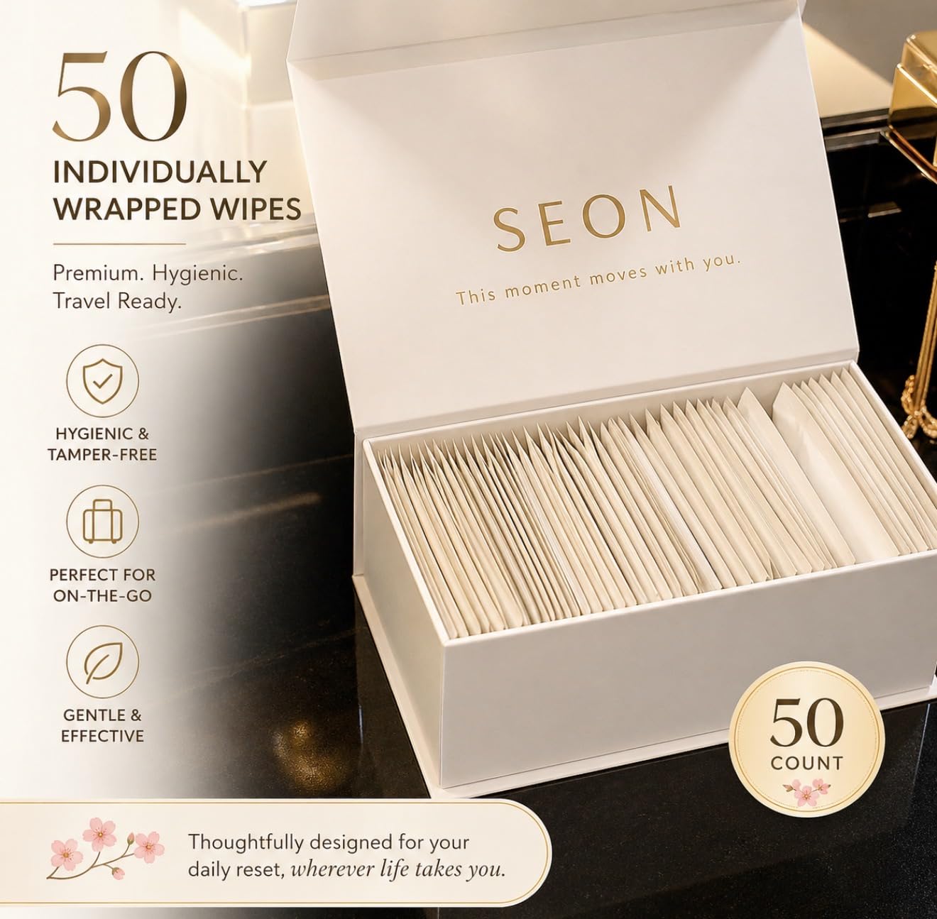 SEON Reset &amp; Jet Korean Skincare Facial Wipes. Rice Water - seon