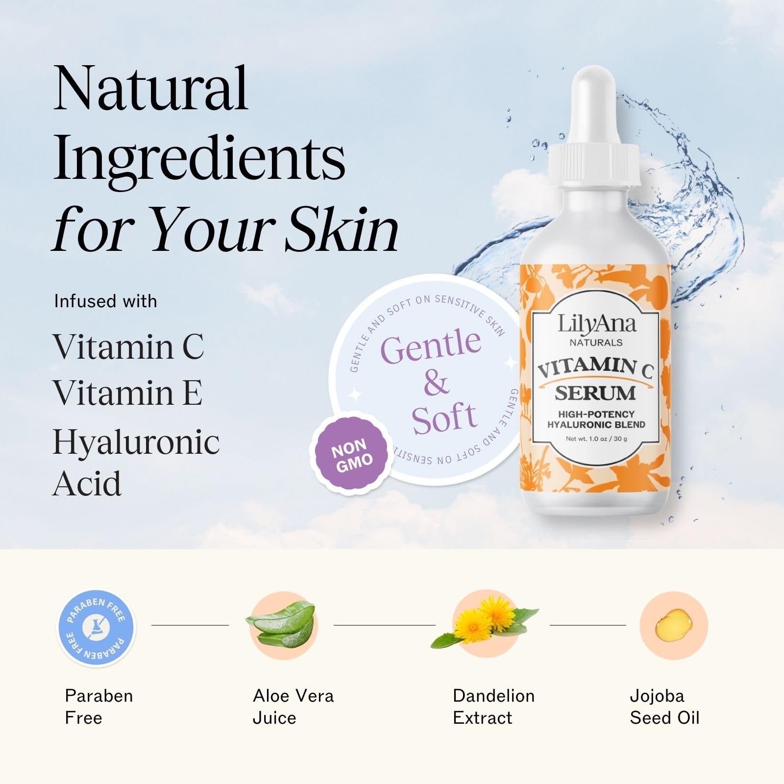 LilyAna Naturals Vitamin C Face Serum with Hyaluronic Acid - LilyAna Naturals Official Product View 5