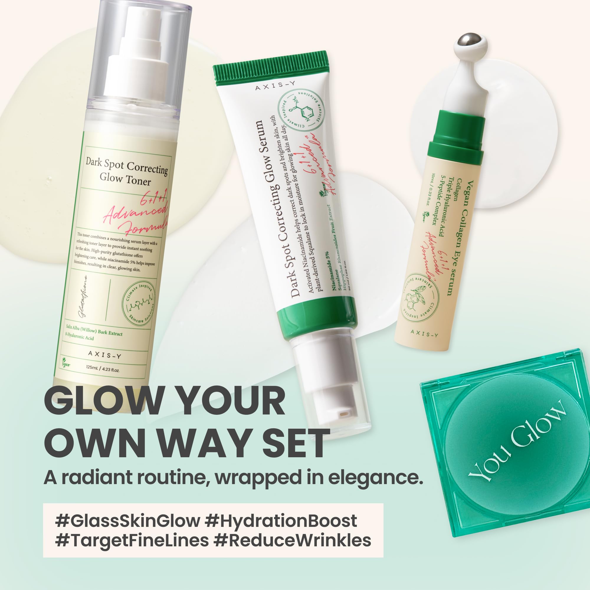 AXIS-Y Glow Your Own Way Korean Skin Care Set with Serums, Toner - AXIS-Y
