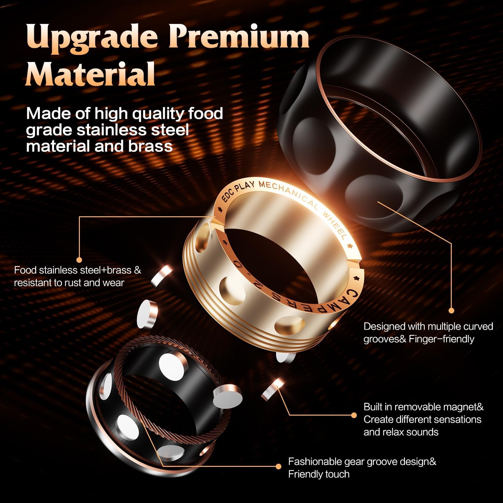 INNÔPLUS Magnetic Fidget Spinner Rings – Stress Relief EDC