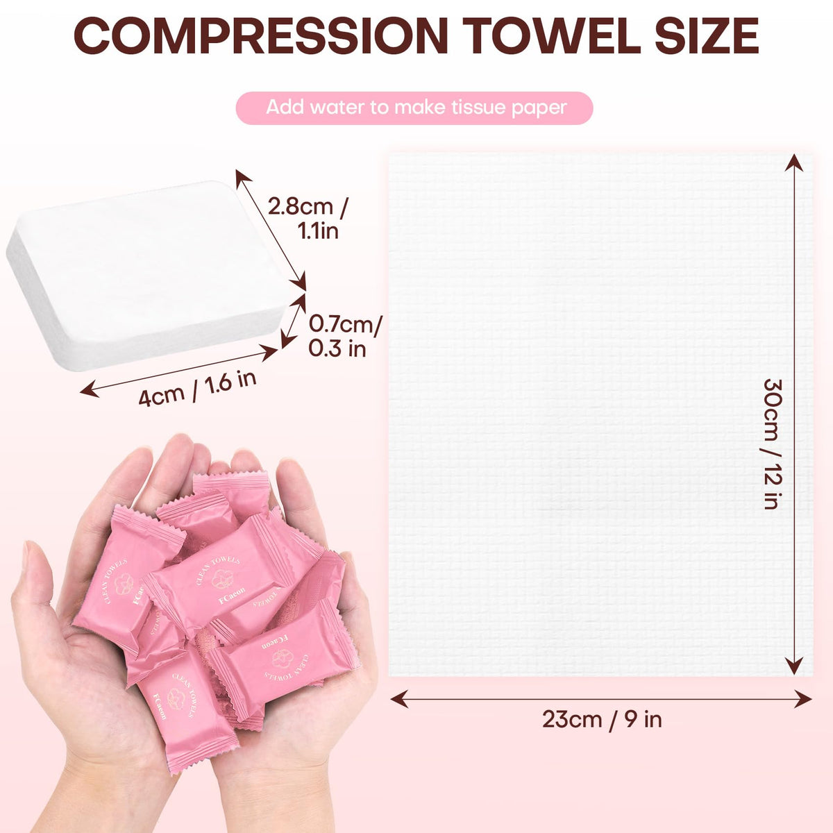 Disposable Face Towel Compressed Towel Tablets for Travel - FCaeon Official Imagery - 4
