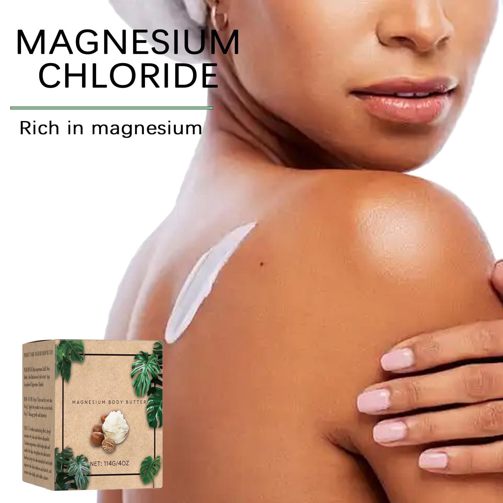 JeurLrok Mama-Bear Magnesium Body Butter, neuropathy cream for soothing skin, in a jar with cream visible inside.