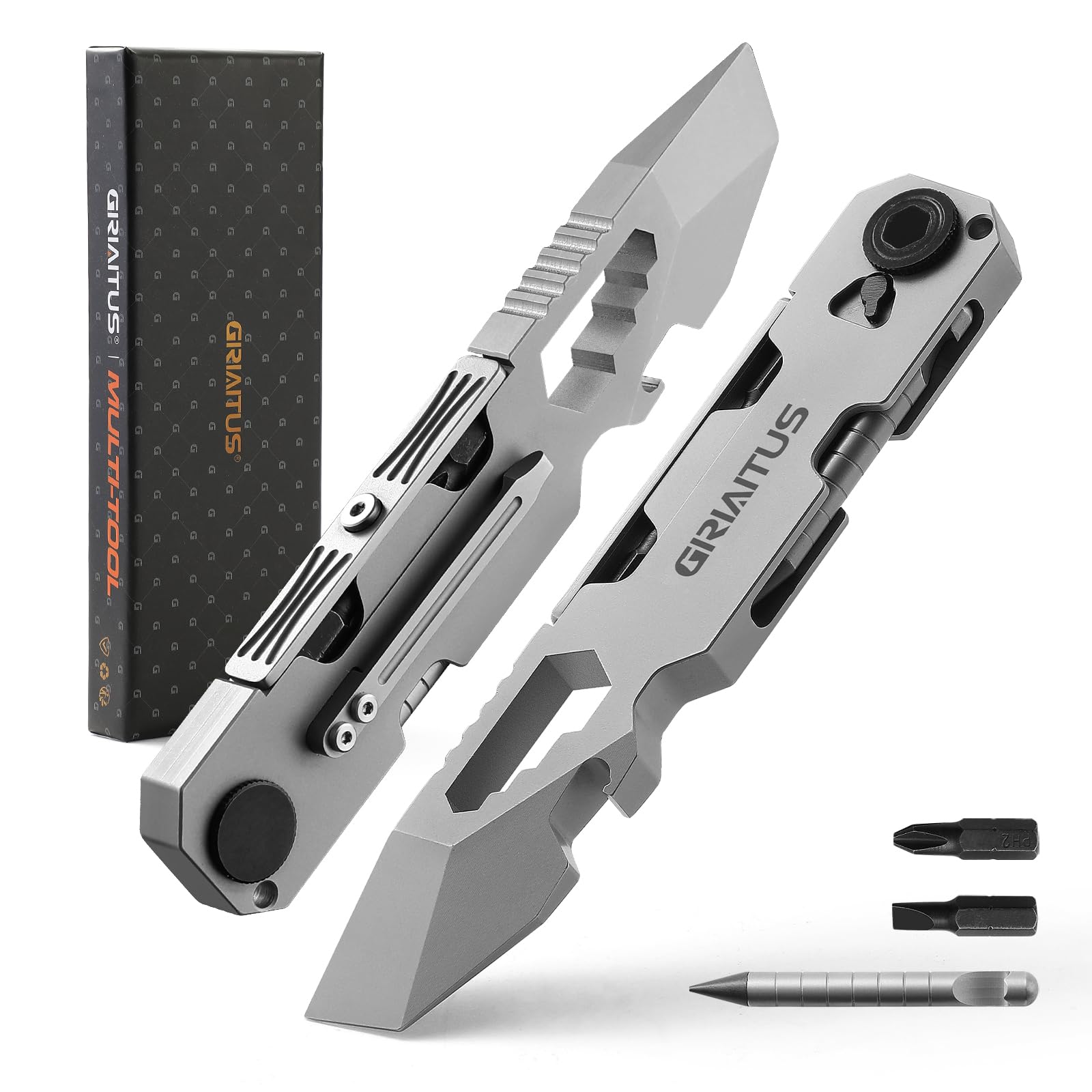 EDC Pry Bar Multitool with Bi-Directional Ratchet Screwdriver, - Product Imagery