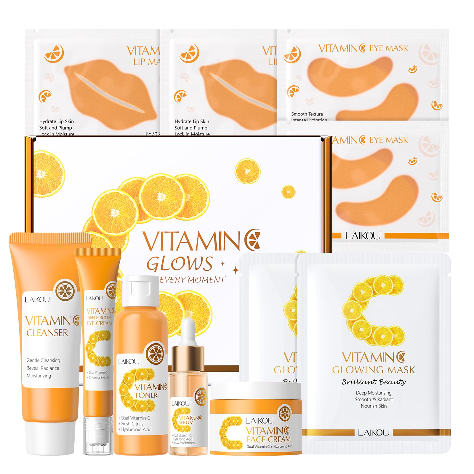 LAIKOU Vitamin C Skin Care, Skin Care Set Beginner Kit - LAIKOU