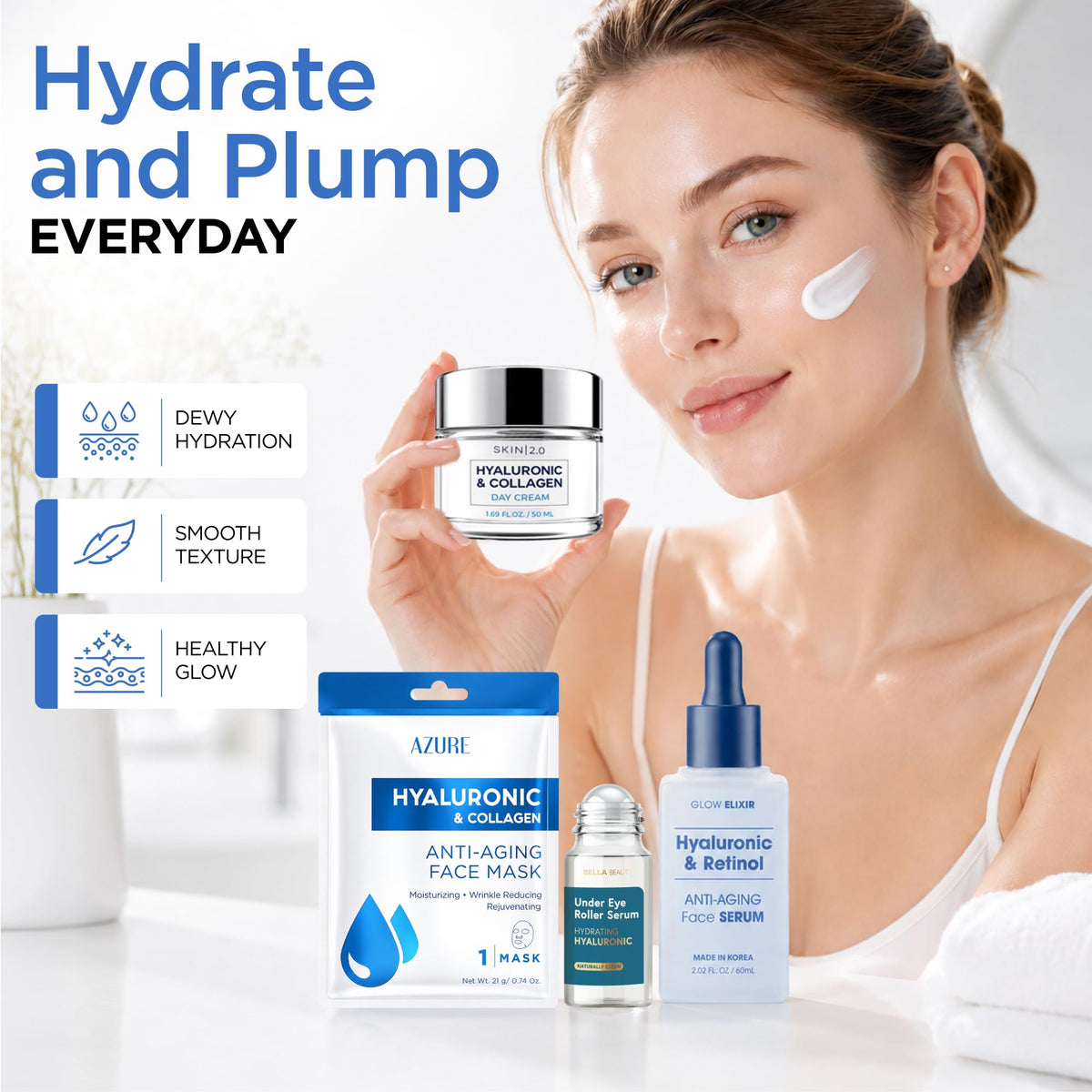 Klar Co Hyaluronic Acid Korean Skin Care Set Dermatologist - KLAR & CO Official Imagery - 5