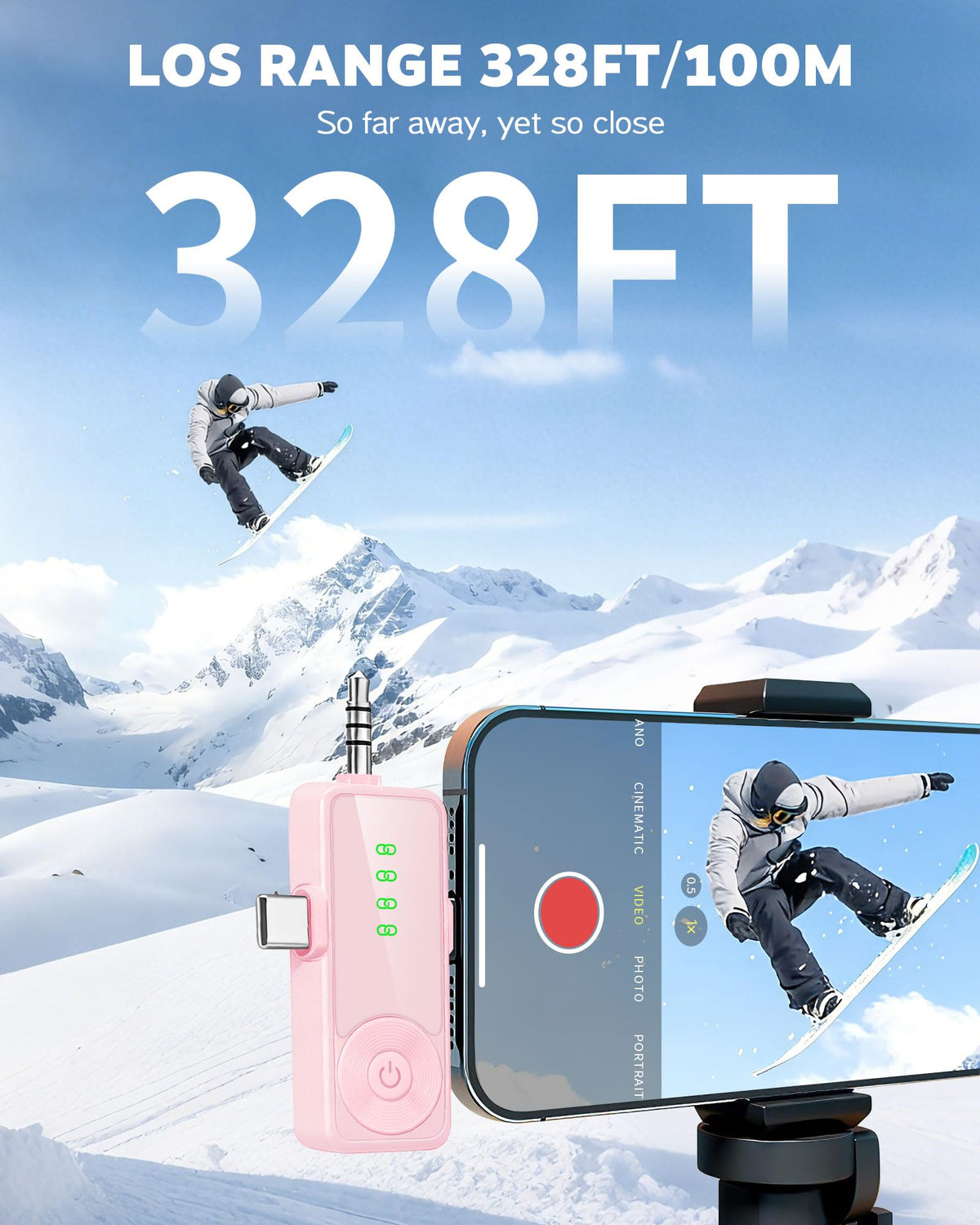 3 in 1 Wireless Lavalier Microphone for iPhone Android - Gicorino Official Imagery - 7