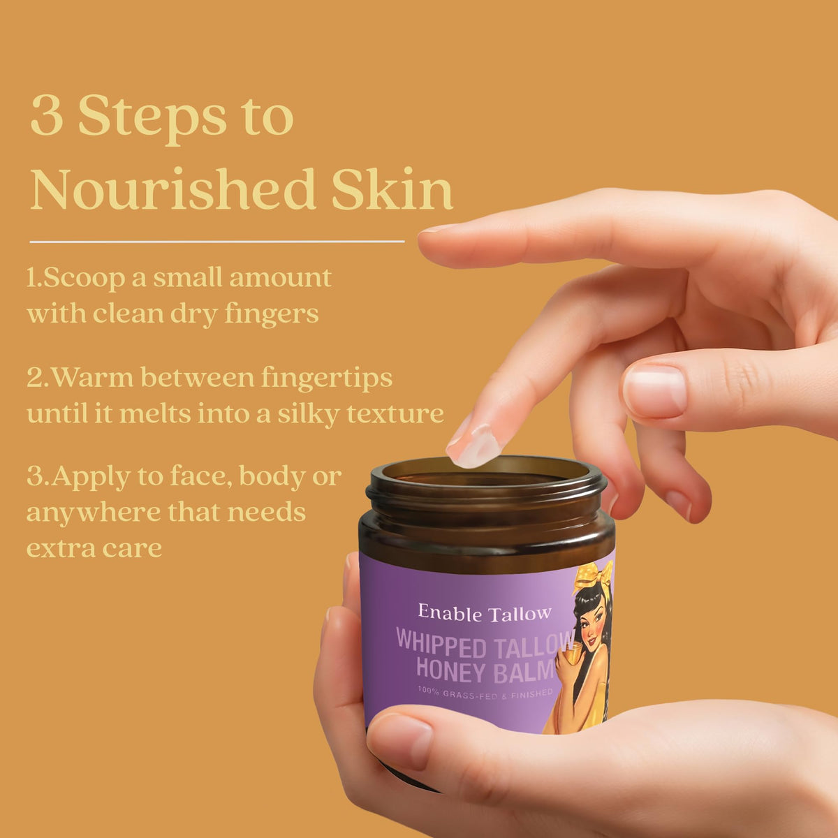 Face Body Cream Whipped Beef Tallow Manuka Honey Balm for - Enable Tallow Official Imagery - 7