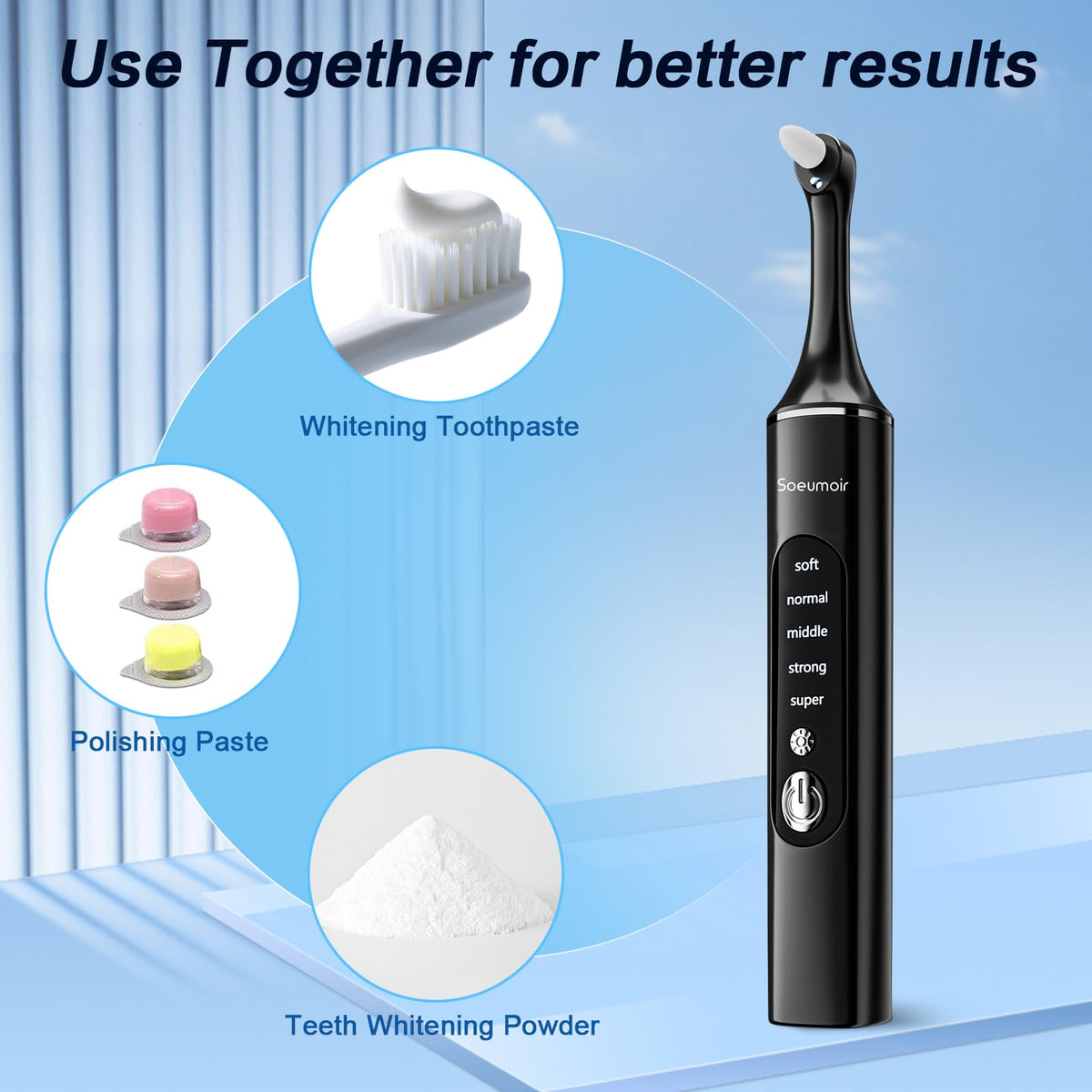 Tooth Polisher Rechargeable Tooth Whitening Kit for Teeth - Soeumoir Official Imagery - 4