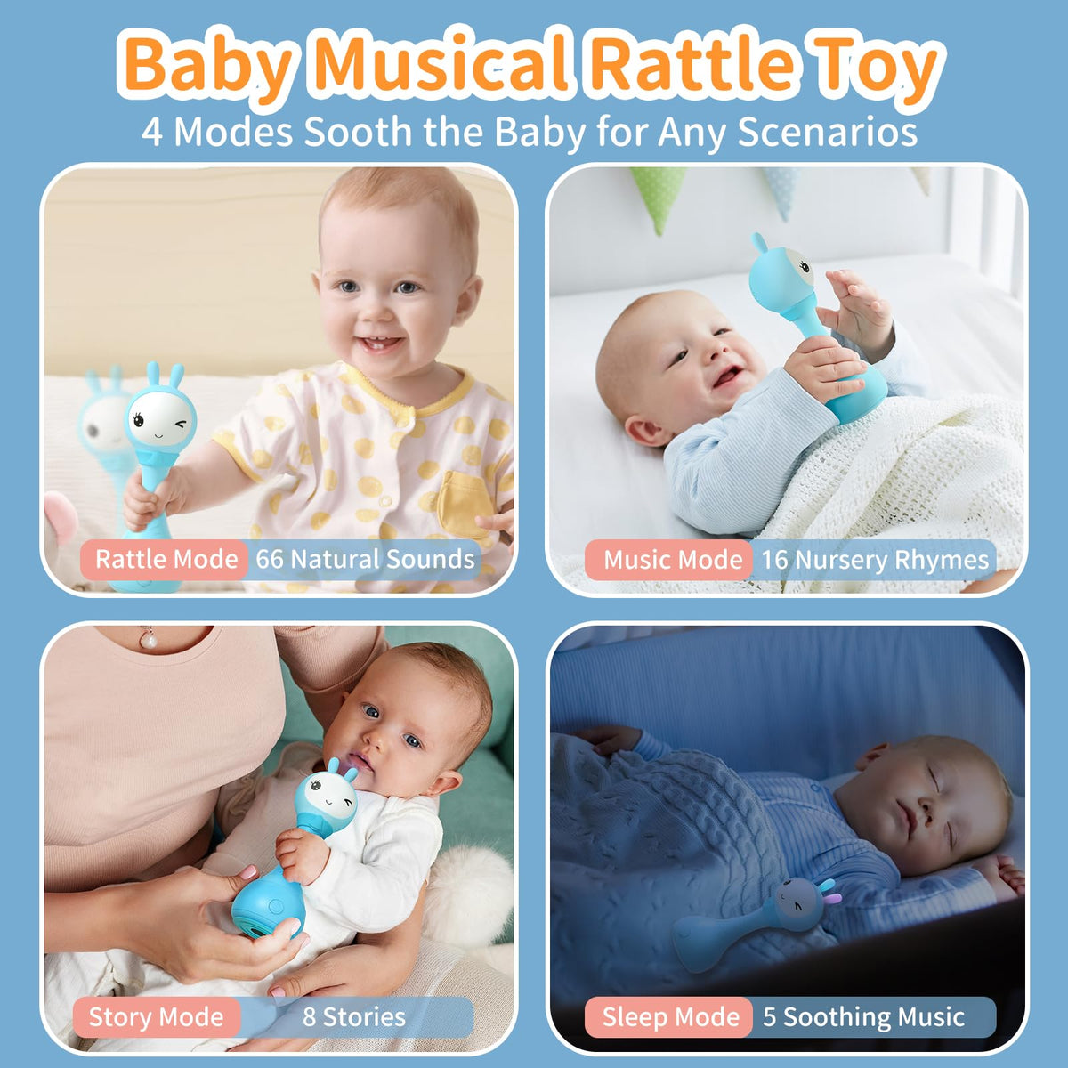 alilo Yoyo Talking Bunny Baby Singing Musical Rattle - alilo Official Imagery - 4