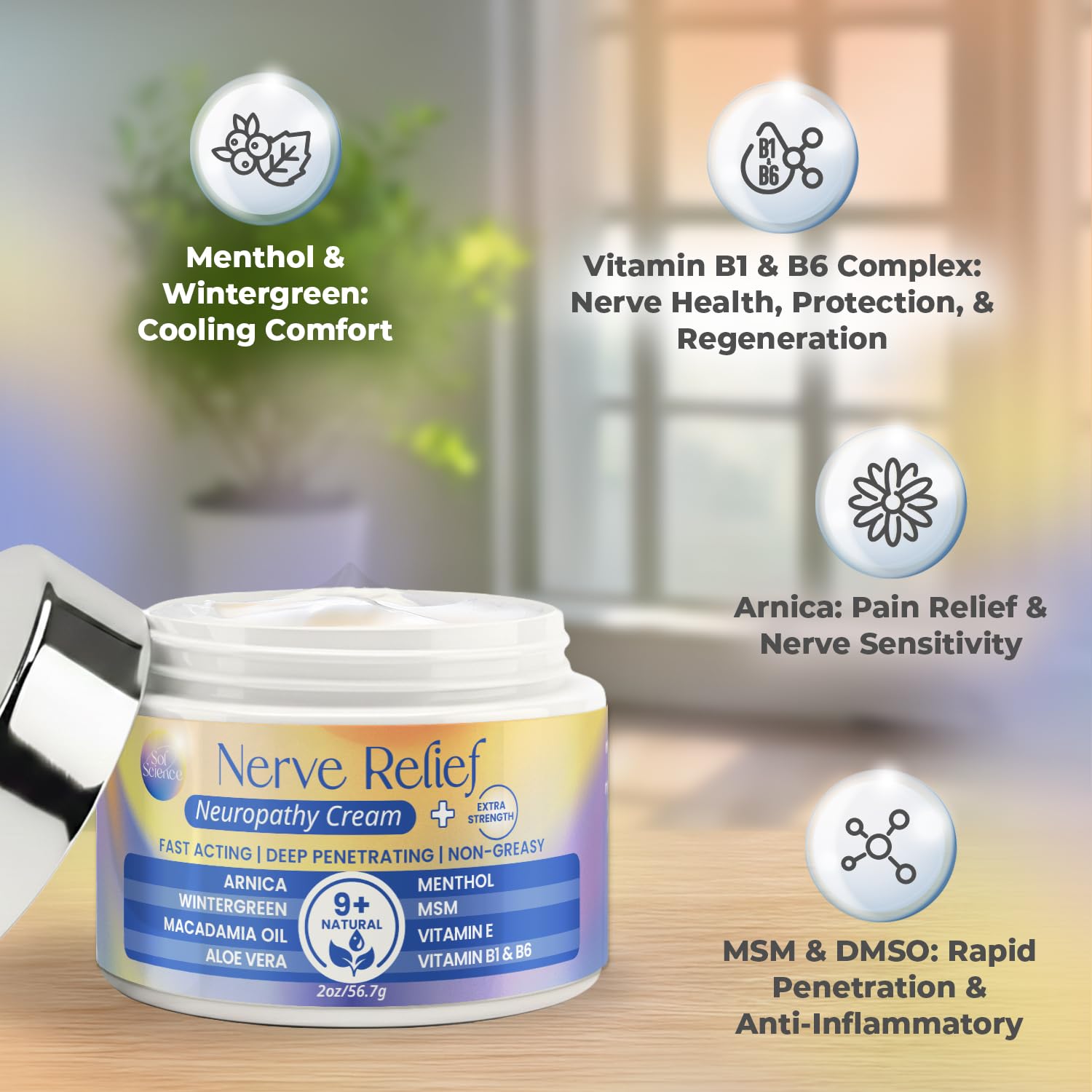 Purple Canyon Nerve Cream for Neuropathy Feet & Legs 2 oz
