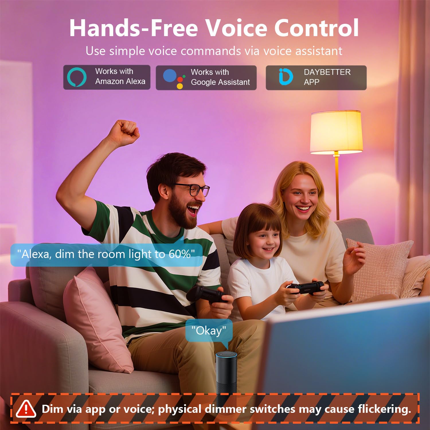 DAYBETTER A19 E26 Smart Light Bulbs,Compatible with Alexa & Google Home - DAYBETTER Official Product View 4