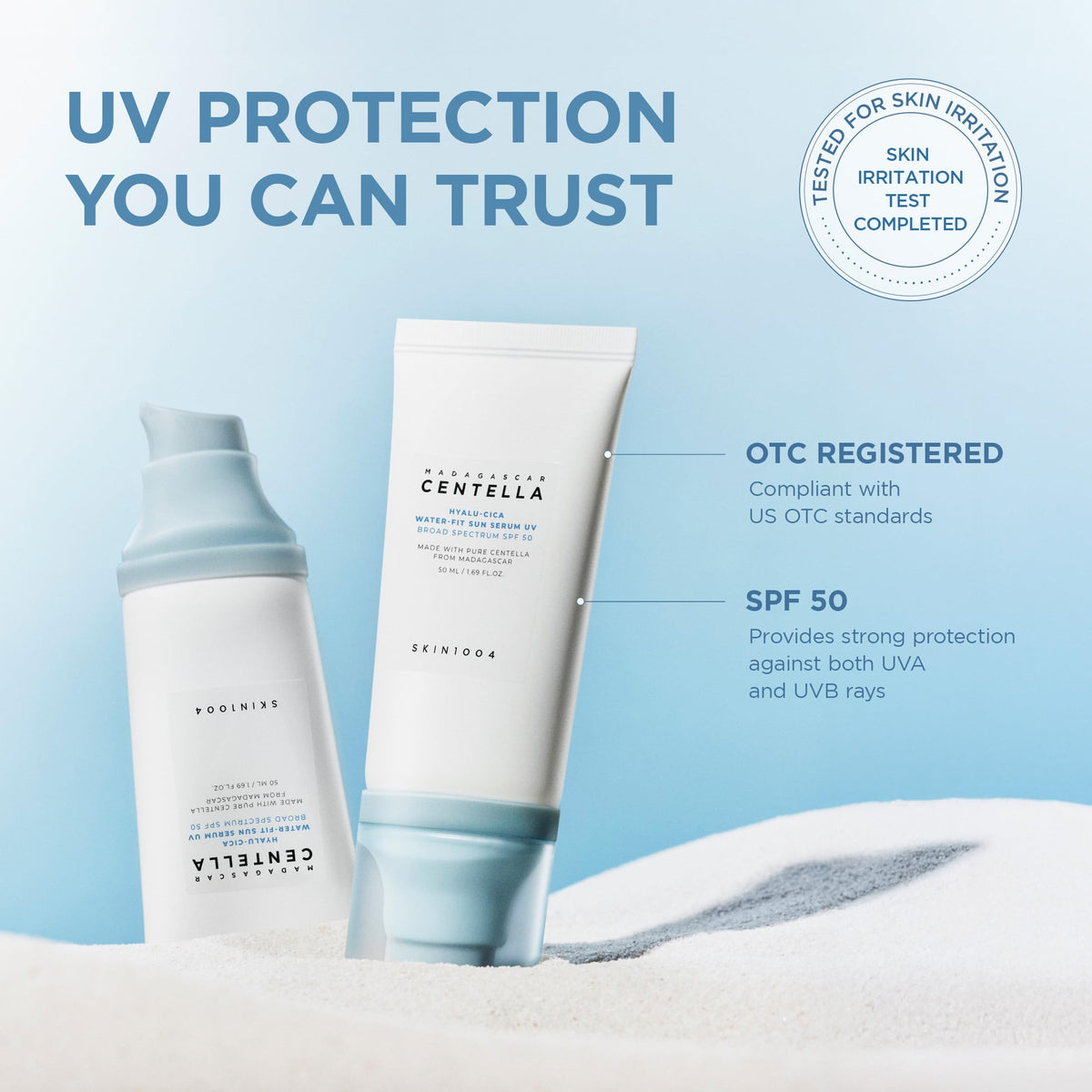 SKIN1004 Hyalu Cica Water Fit Sun Serum Face Sunscreen 1 69 - SKIN1004 Official Imagery - 4