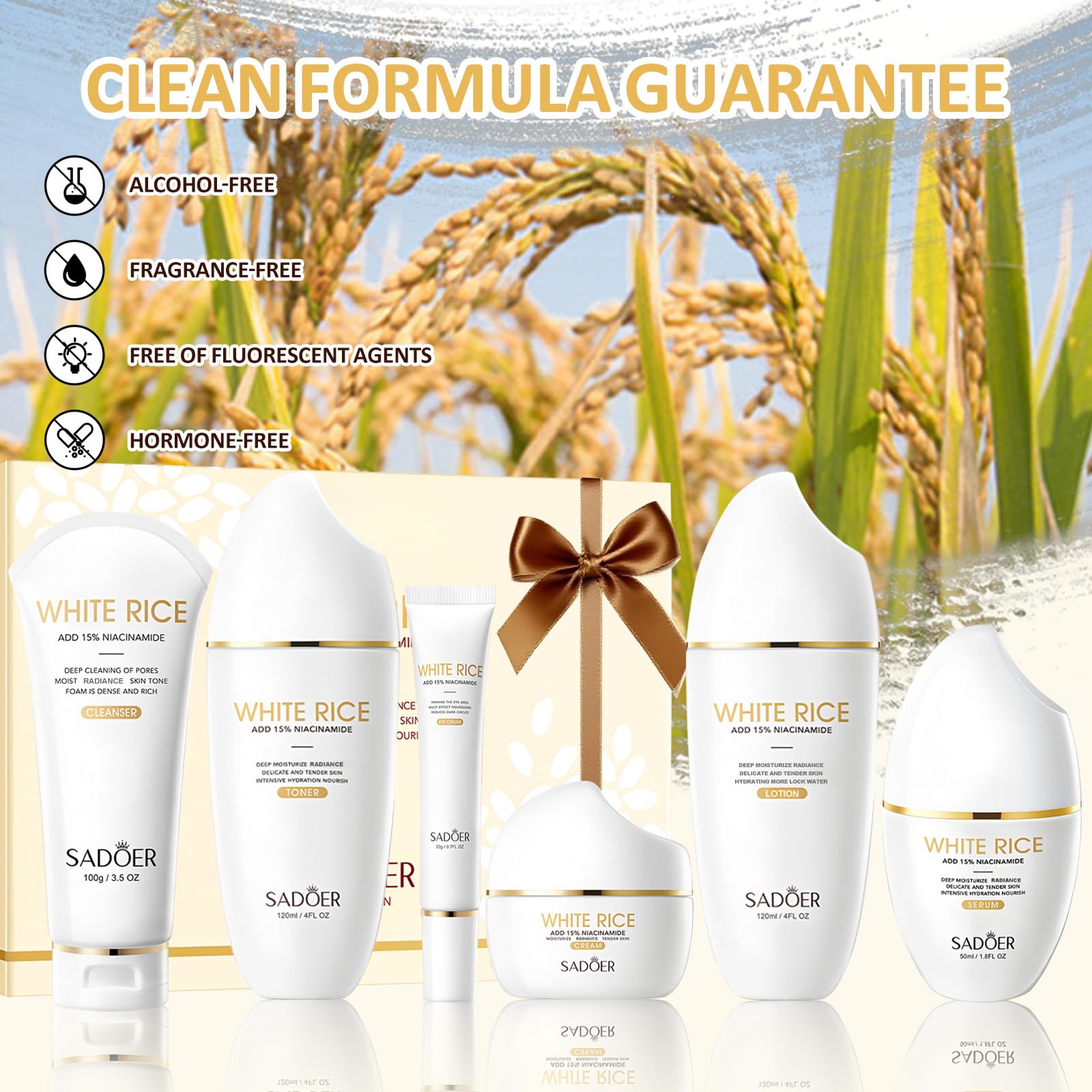 FOR SADOER Rice Niacinamide Skincare Set - DailyBrio