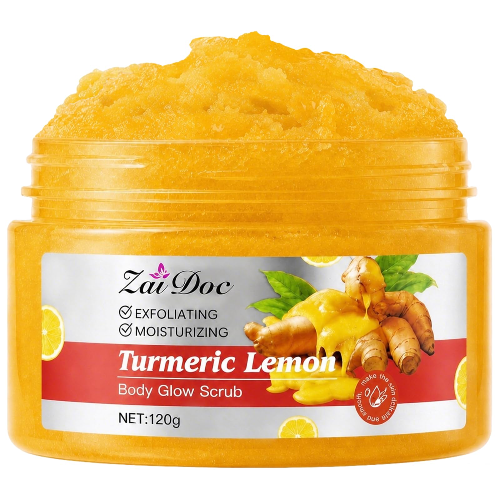 ZAIDOC 3Packs Turmeric Lemon Body Scrub, Exfoliating Body Polish with Aloe, - ZAIDOC Official Product View 10