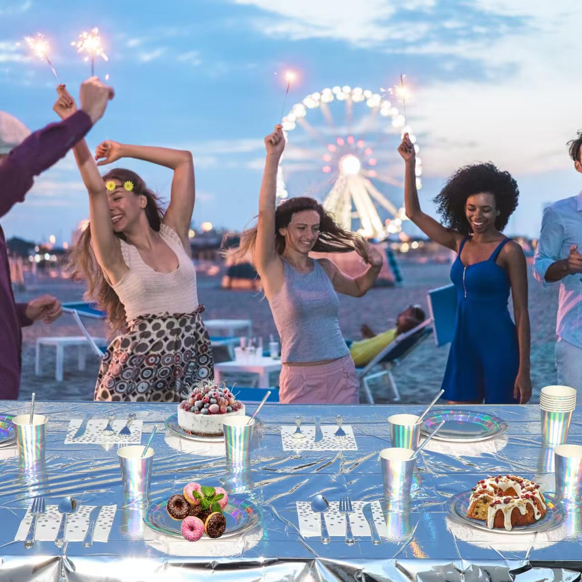 201 piece disposable party tableware set with paper plates - Zyzyphor Official Imagery - 8