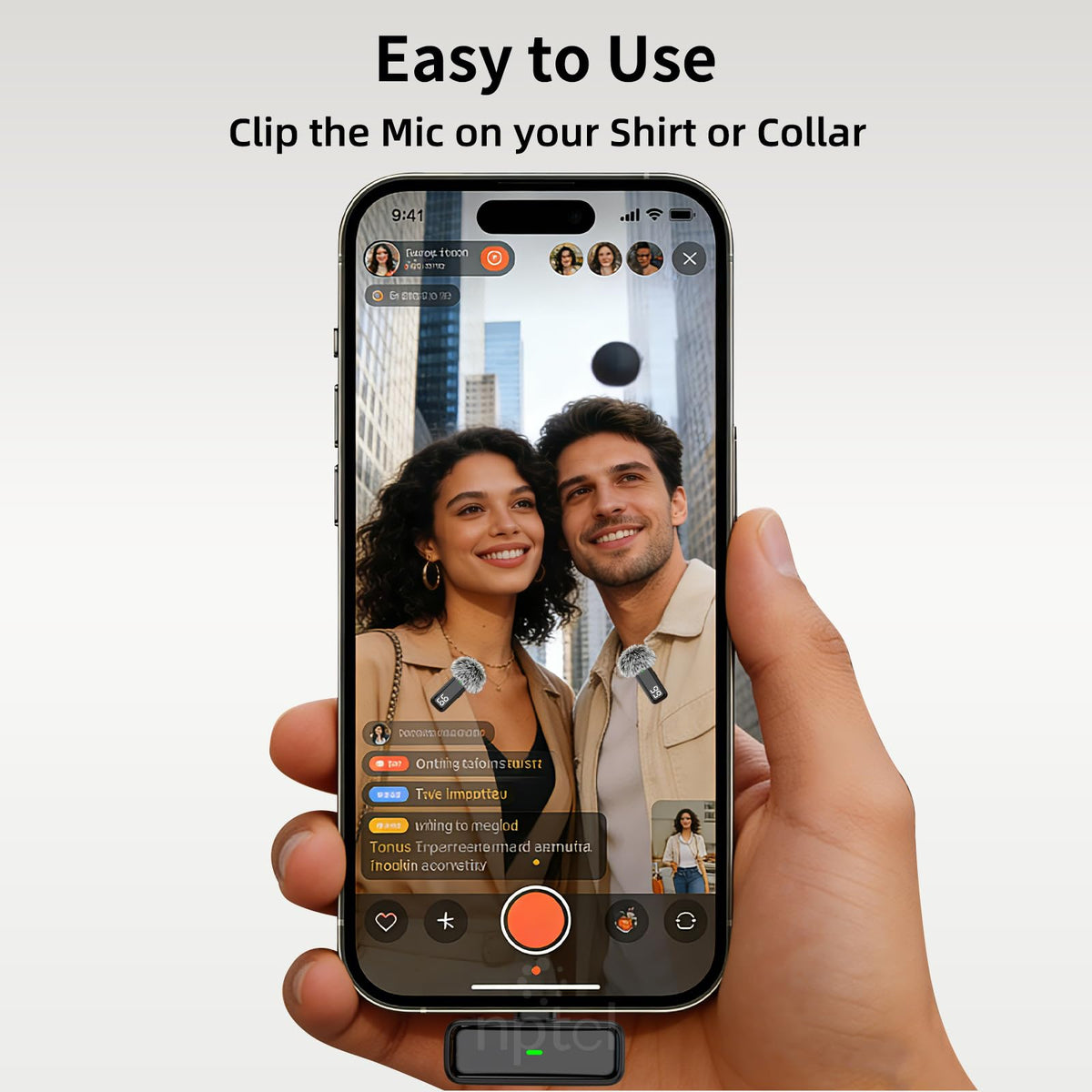 Wireless Lavalier Microphone for iPhone iPad Android Mini - NPTCL Official Imagery - 8