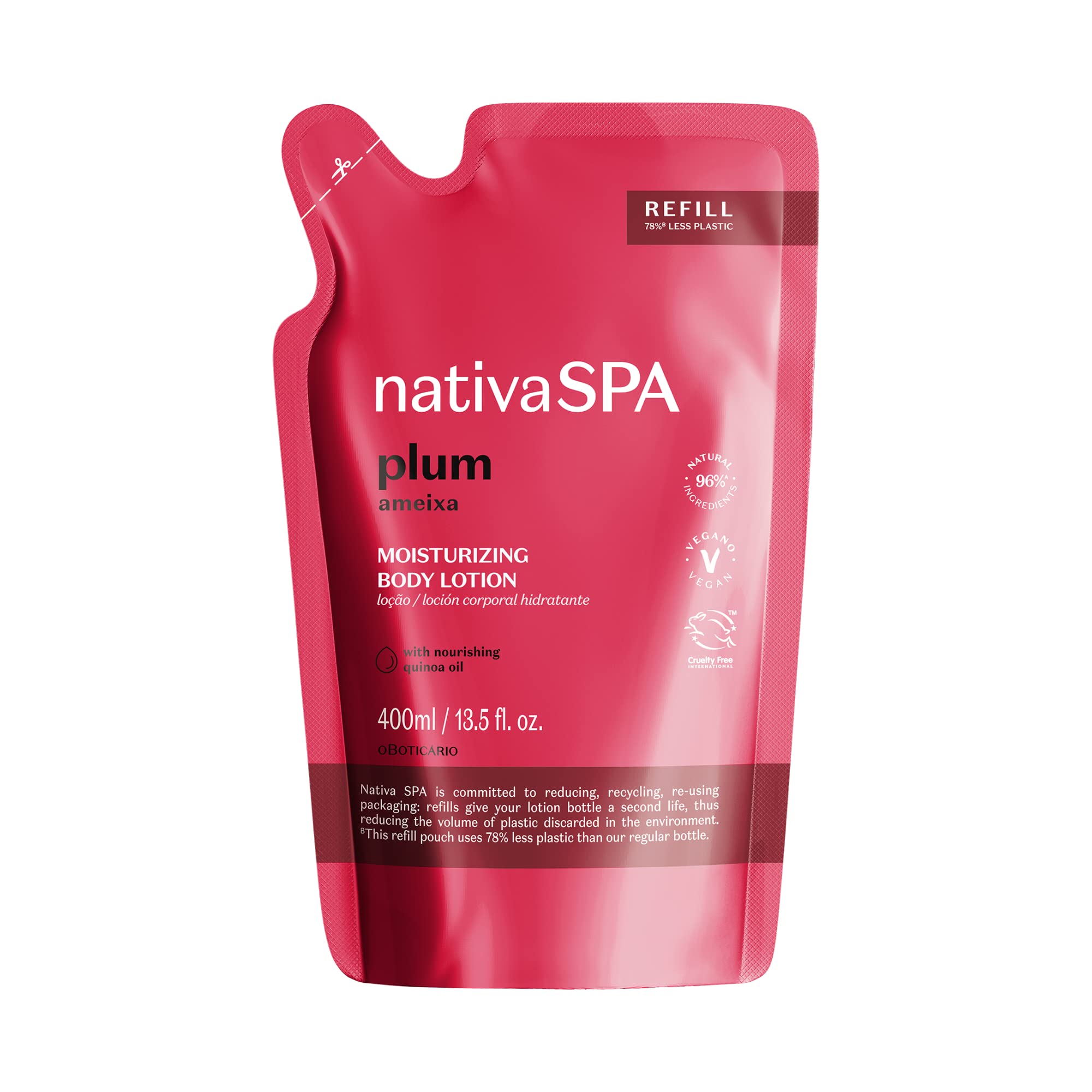 Nativa SPA Plum Refill Pouch Hydrating Body Lotion, 13.5 oz - Product Imagery