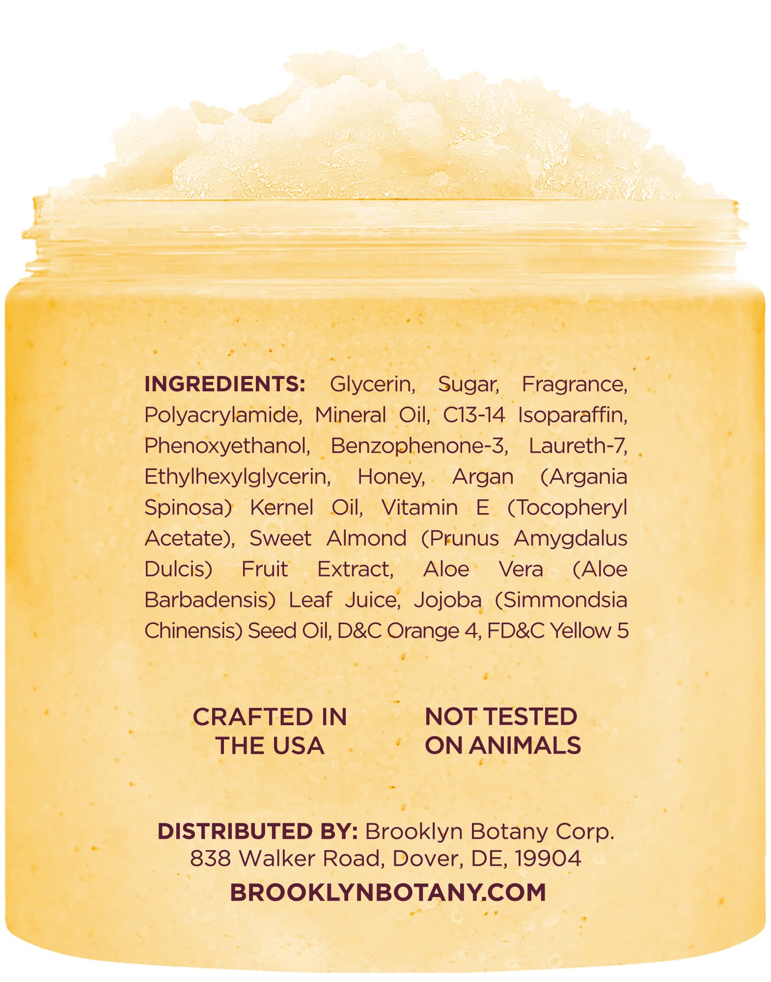 Brooklyn Botany Peach Bellini Honey Sugar Scrub for Body – Deeply Hydrating and - Brooklyn Botany Official Product View 4