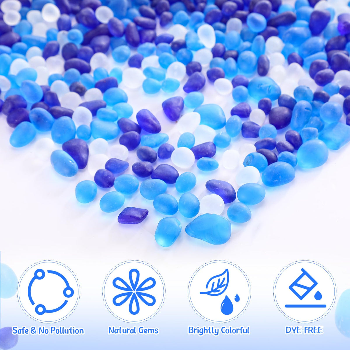 Sea Glass Stones 3 3LB Decorative Frosted Glass Pebbles - Acellegic Official Imagery - 4