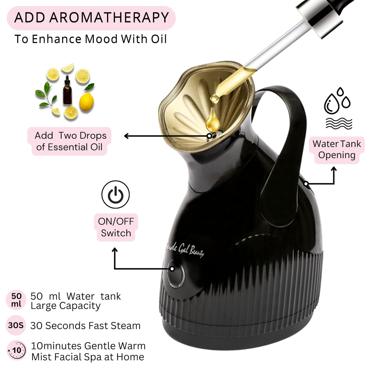 Rude Gal Beauty Facial Steamer for Deep Cleansing Humidifier - Rude Gal Beauty LLC. Official Imagery - 7