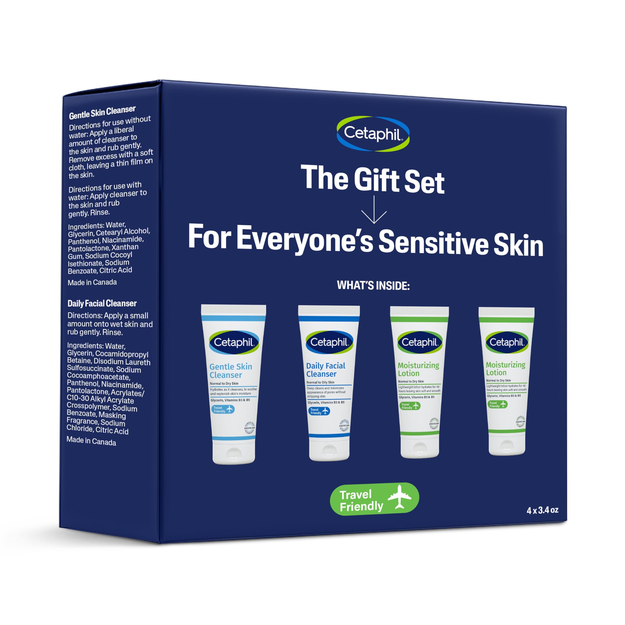 Cetaphil Sensitive Skin Gift Set, Gentle Cleanser & Moisturizer, - Product Imagery