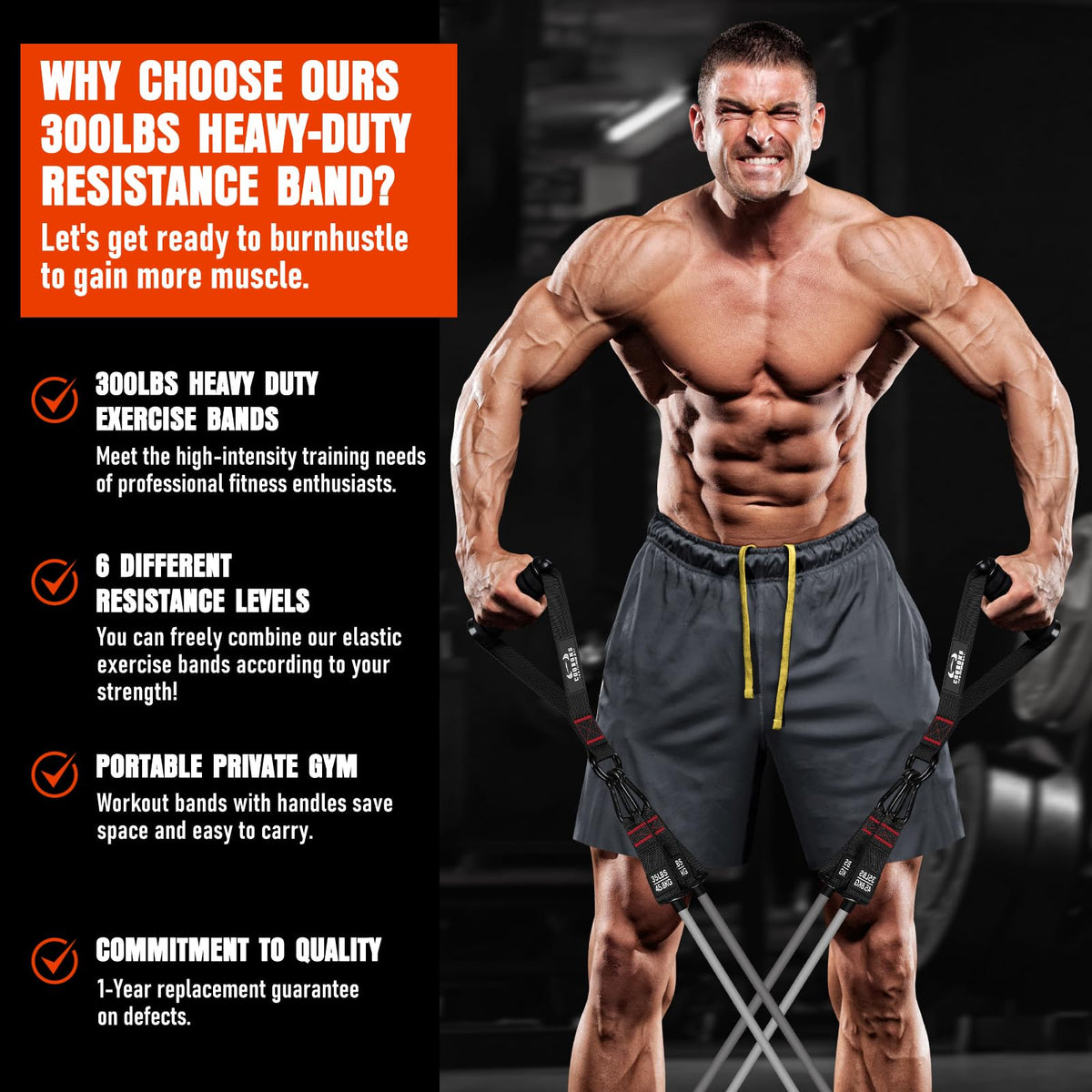 Heavy Resistance Bands for Working Out 300LBS Exercise Bands - COOBONS FITNESS Official Imagery - 8