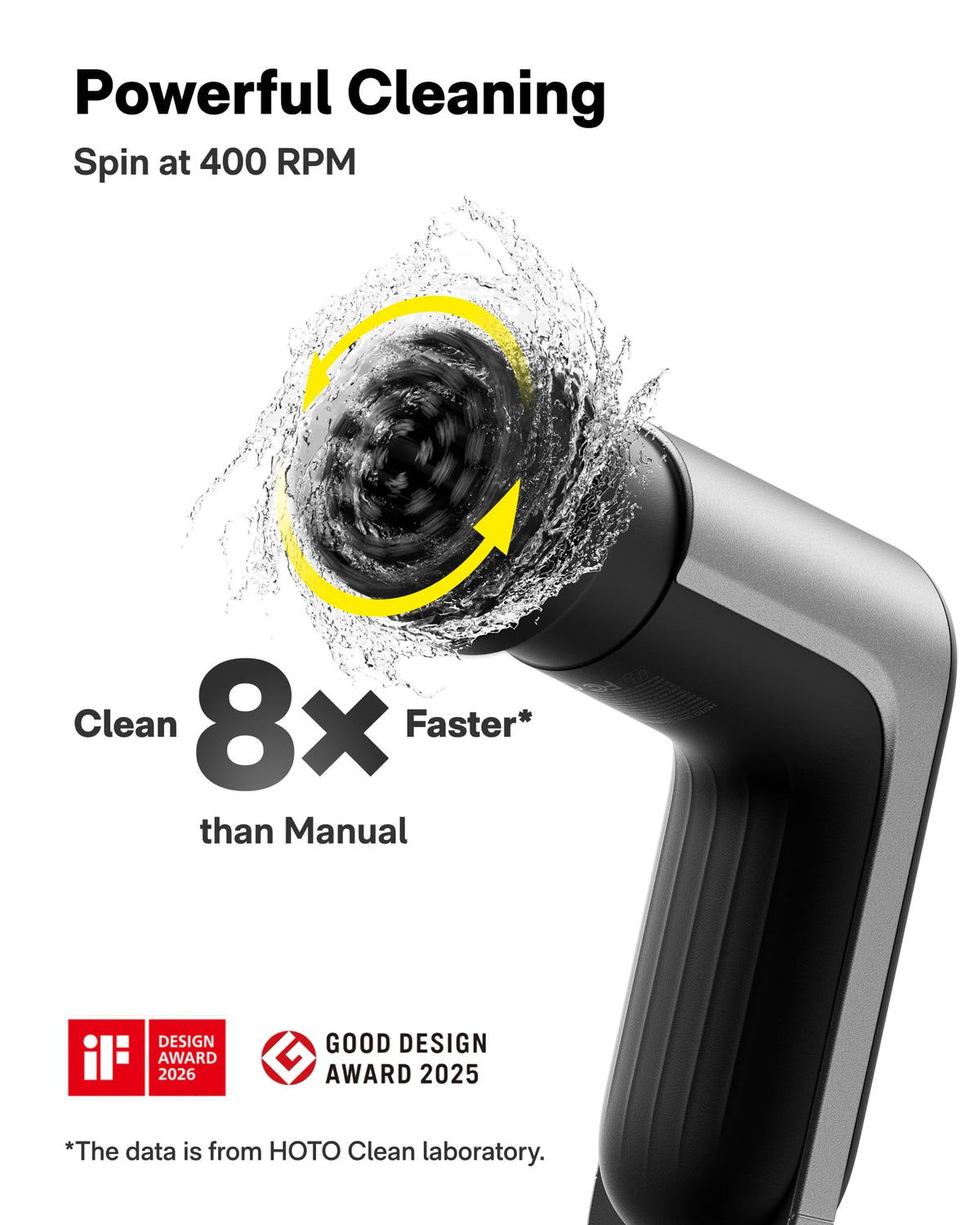 HOTO Grip Cordless Electric Spin Scrubber IPX7 Waterproof 6 - HOTO Official Imagery - 3