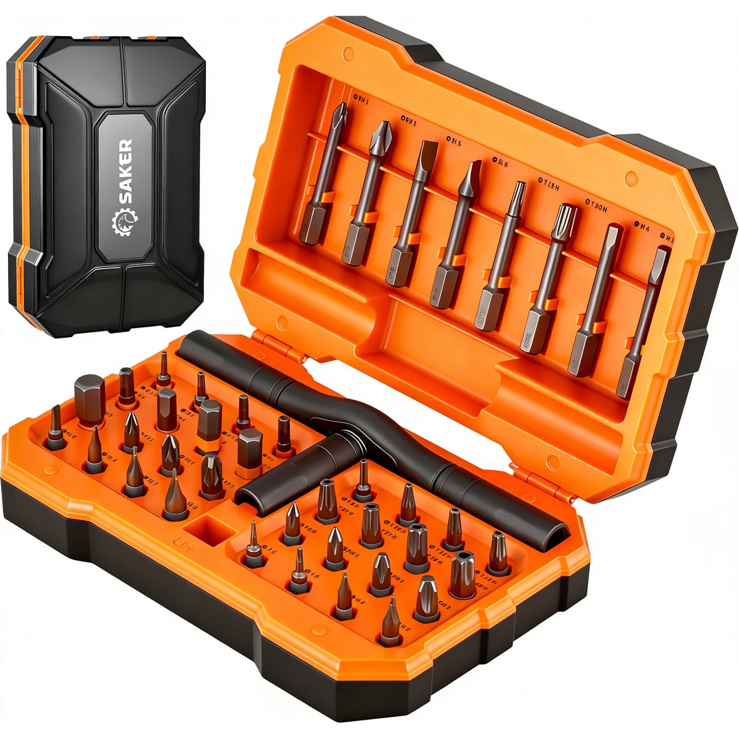 Saker 42-in-1 Magnetic Ratchet Screwdriver Set With T-Handle Grey by Saker - Angle View 9