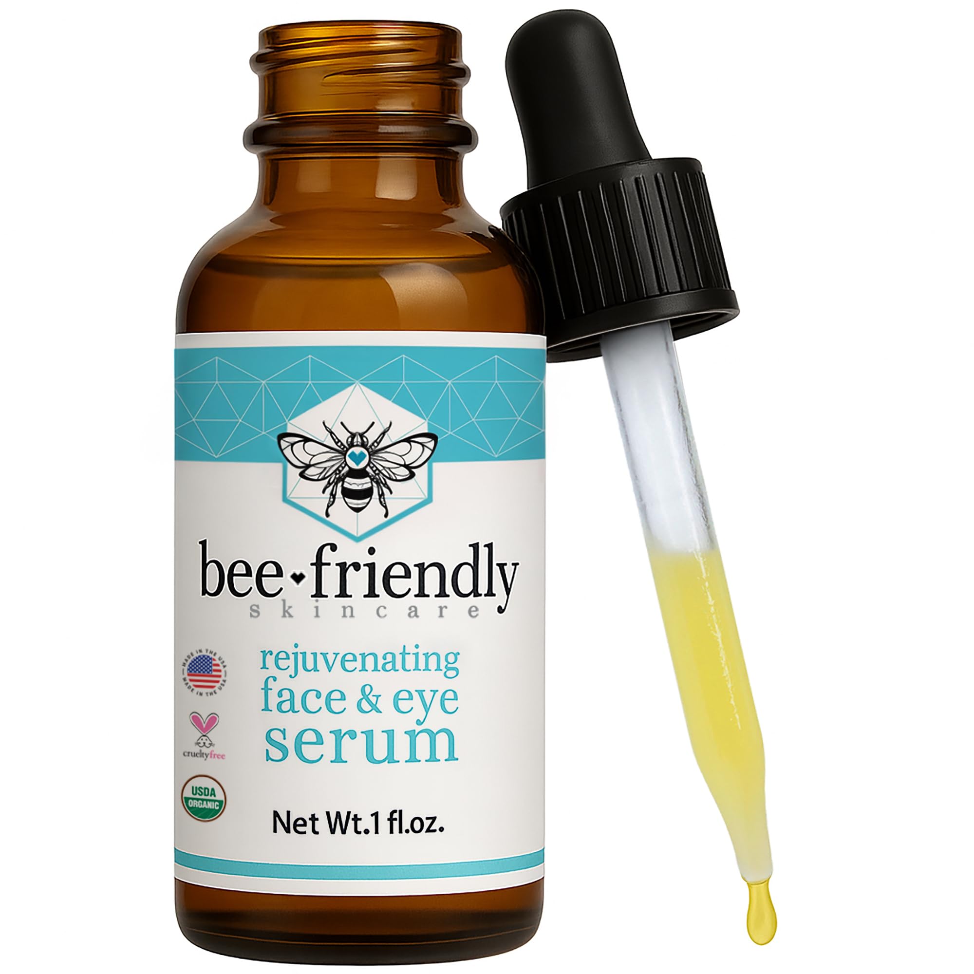 BeeFriendly® Organic Face & Eye Serum, Deep Hydration, Nourishes - BeeFriendly Official Product View 2