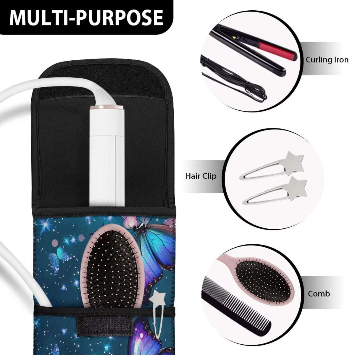 GLENLCWE Flat Iron Travel Case Heat Resistant Galaxy - GLENLCWE Official Imagery - 6