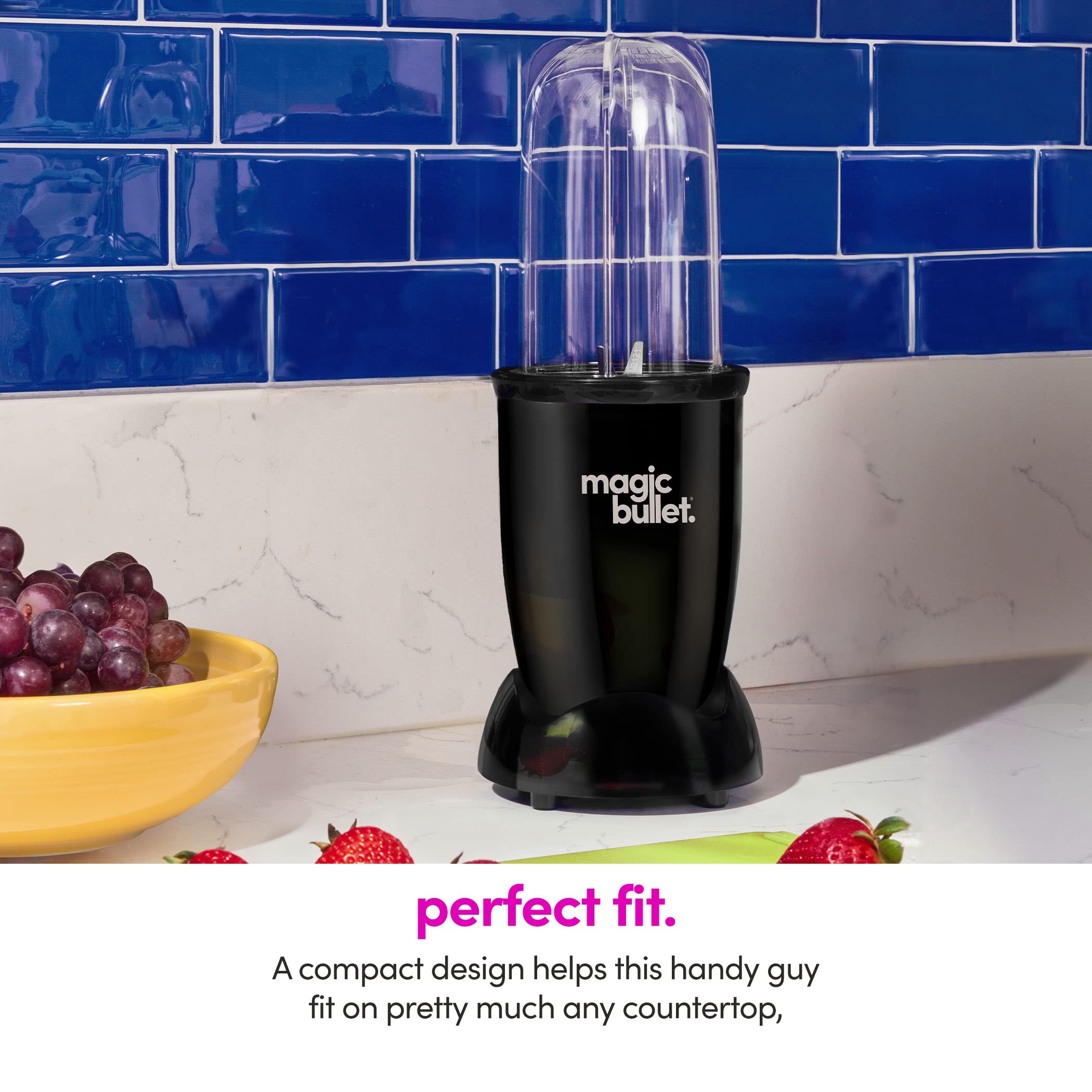 magic bullet Blender, Small, Black, 11 Piece Set - Magic Bullet Official Product View 2