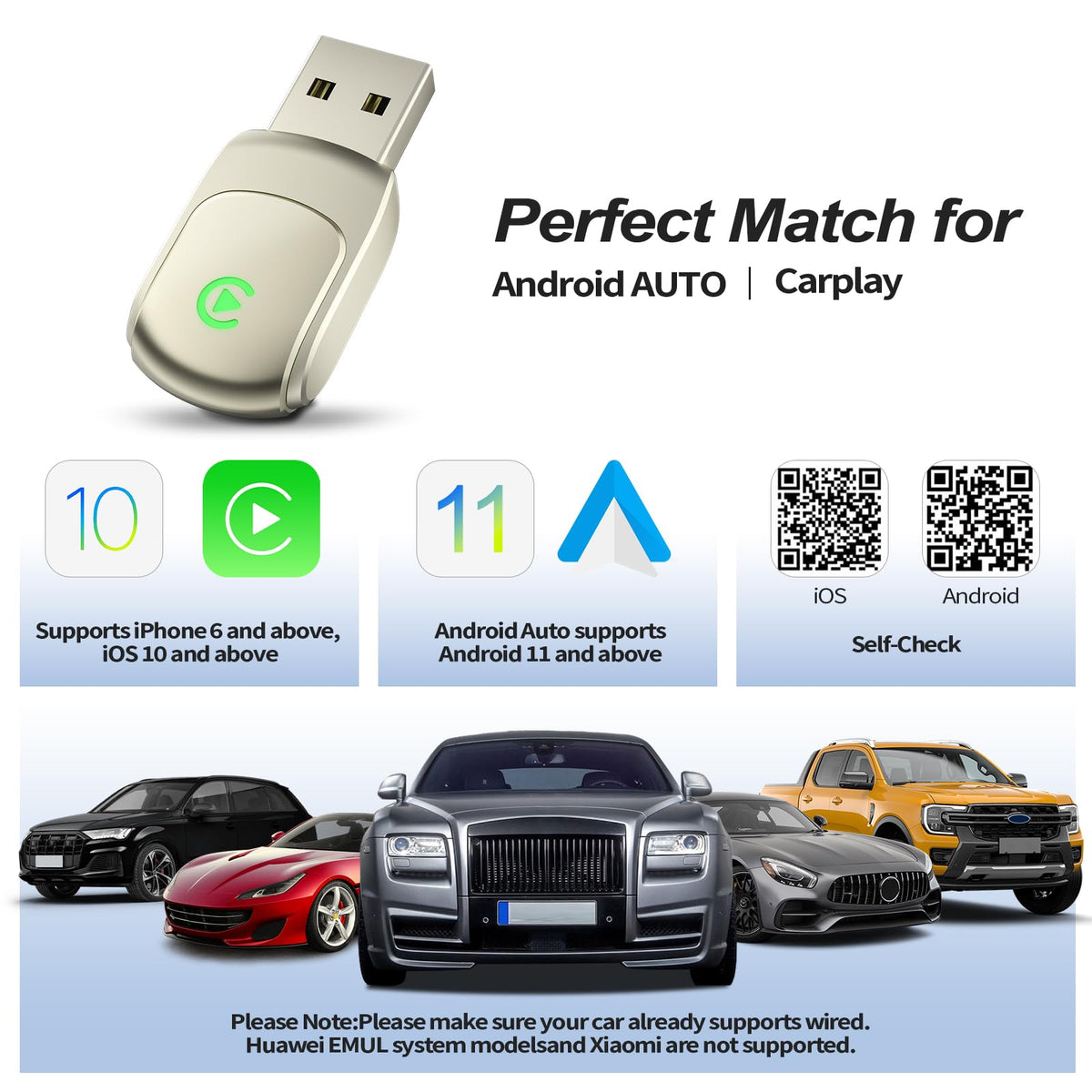 Mini Wireless CarPlay Adapter 2025 Upgrade Dual Band WiFi - VOESUD Official Imagery - 8