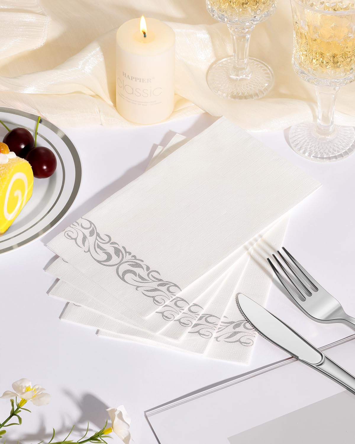 Goodluck 200 Pack 3-Ply Disposable Napkins - Soft & Absorbent Pap - Goodluck Official Product View 3